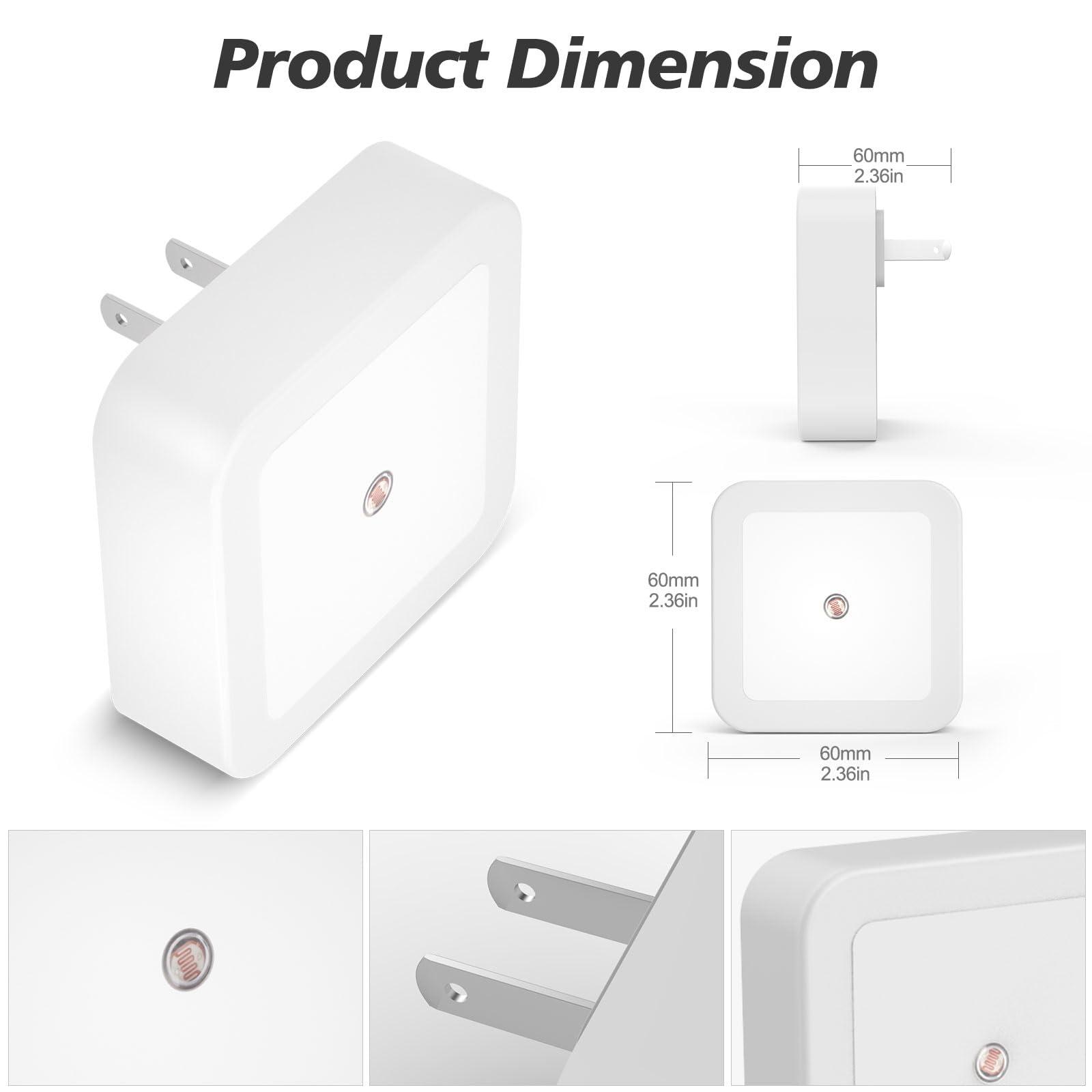 Sujeet Night Light, Night Lights Plug into Wall 4-Pack, Nightlight Plug in Night Lights, Dusk to Dawn Night Lamp Led Night Light for Bedroom, Bathroom, Hallway Warm White - Image 3