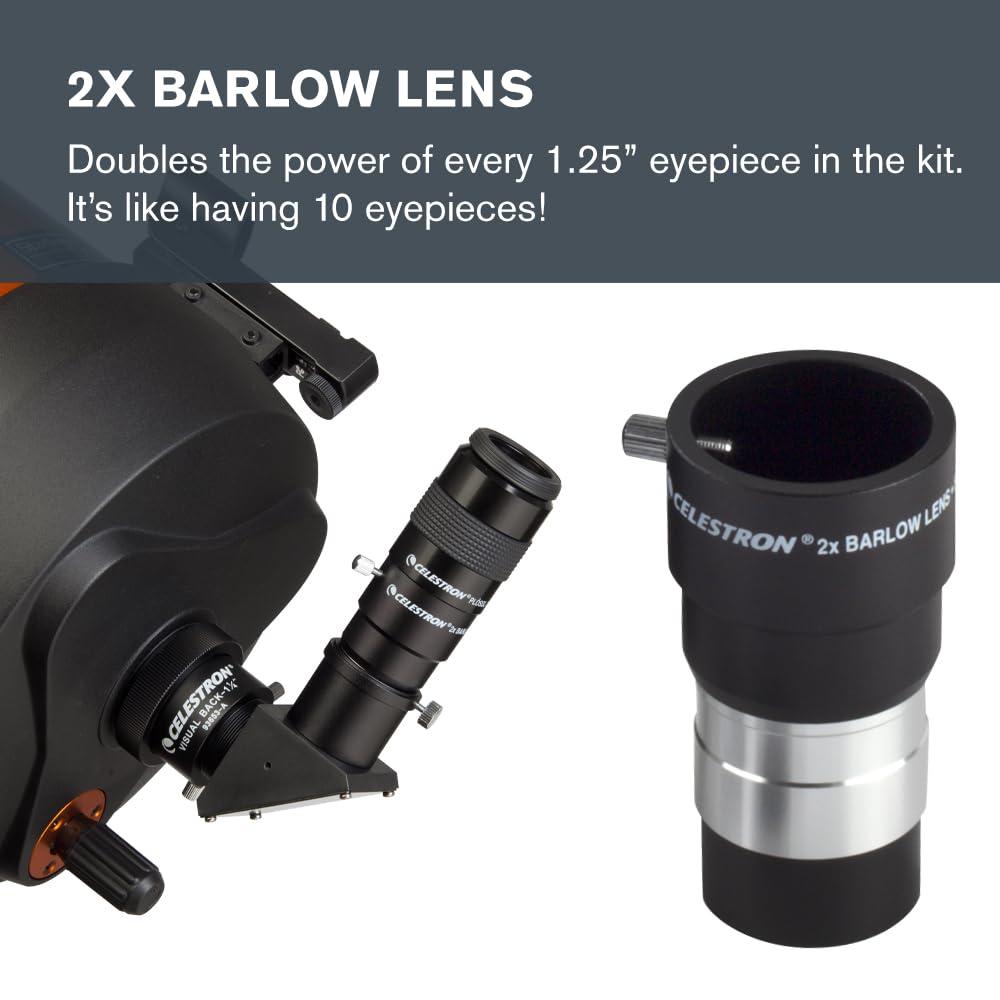 Celestron 94303 1.25 inch Eyepiece & Filter Kit - Includes 14 Pieces in Metal Foam-Lined Carry Case, Silver - Image 3