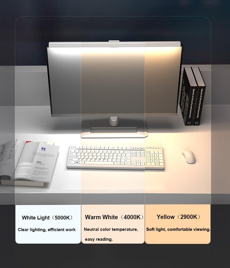 Vctitil Computer Monitor Light Bar, 3 Color Temperature Mode Computer Screen Monitor Light Bar for Eye Caring, USB Powered Stepless Dimming LED Light Bar for Home and Office - Image 7