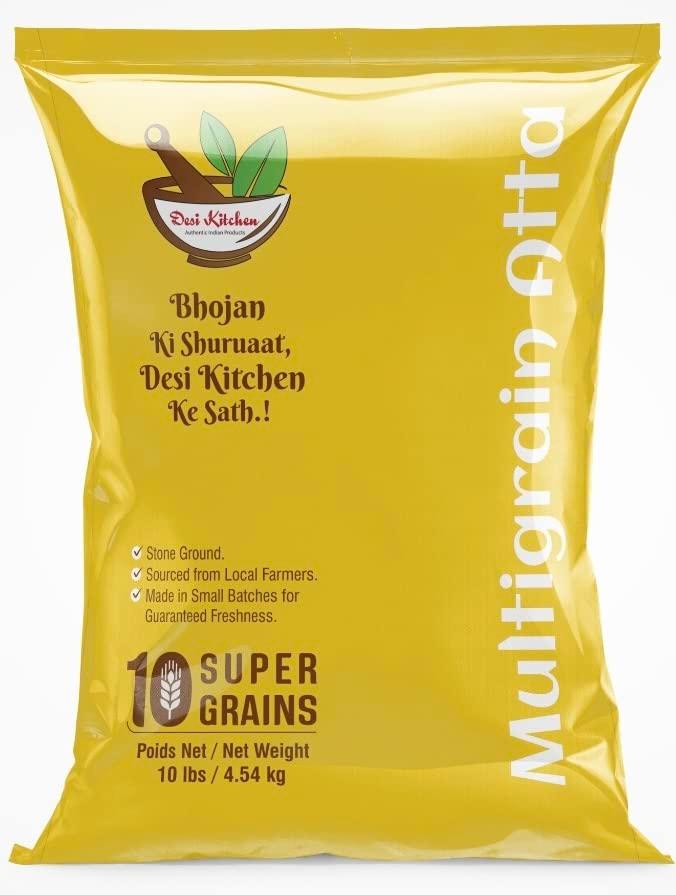Desi Kitchen Multigrain (10 Super Grains) Wheat Flour (Chakki Atta) 10lbs