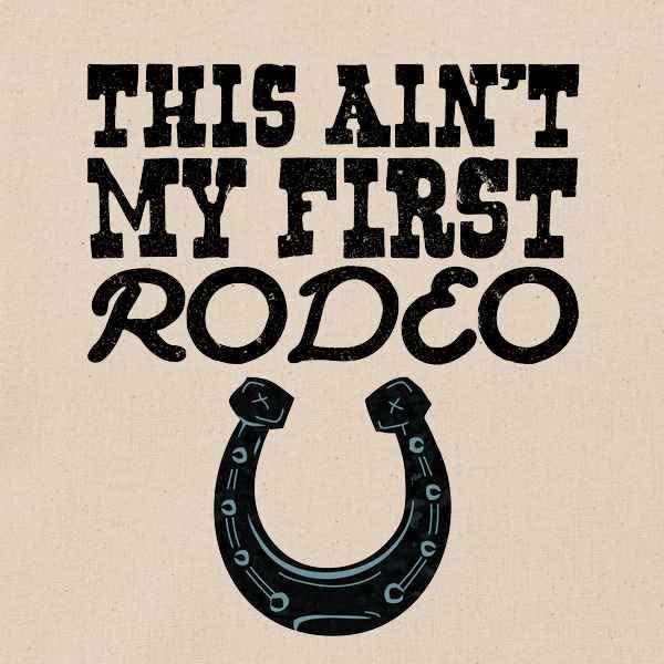 Pop Threads This Aint My First Rodeo Cute Retro Cowboy Cowgirl Country Western Canvas Tote Bag - Image 2