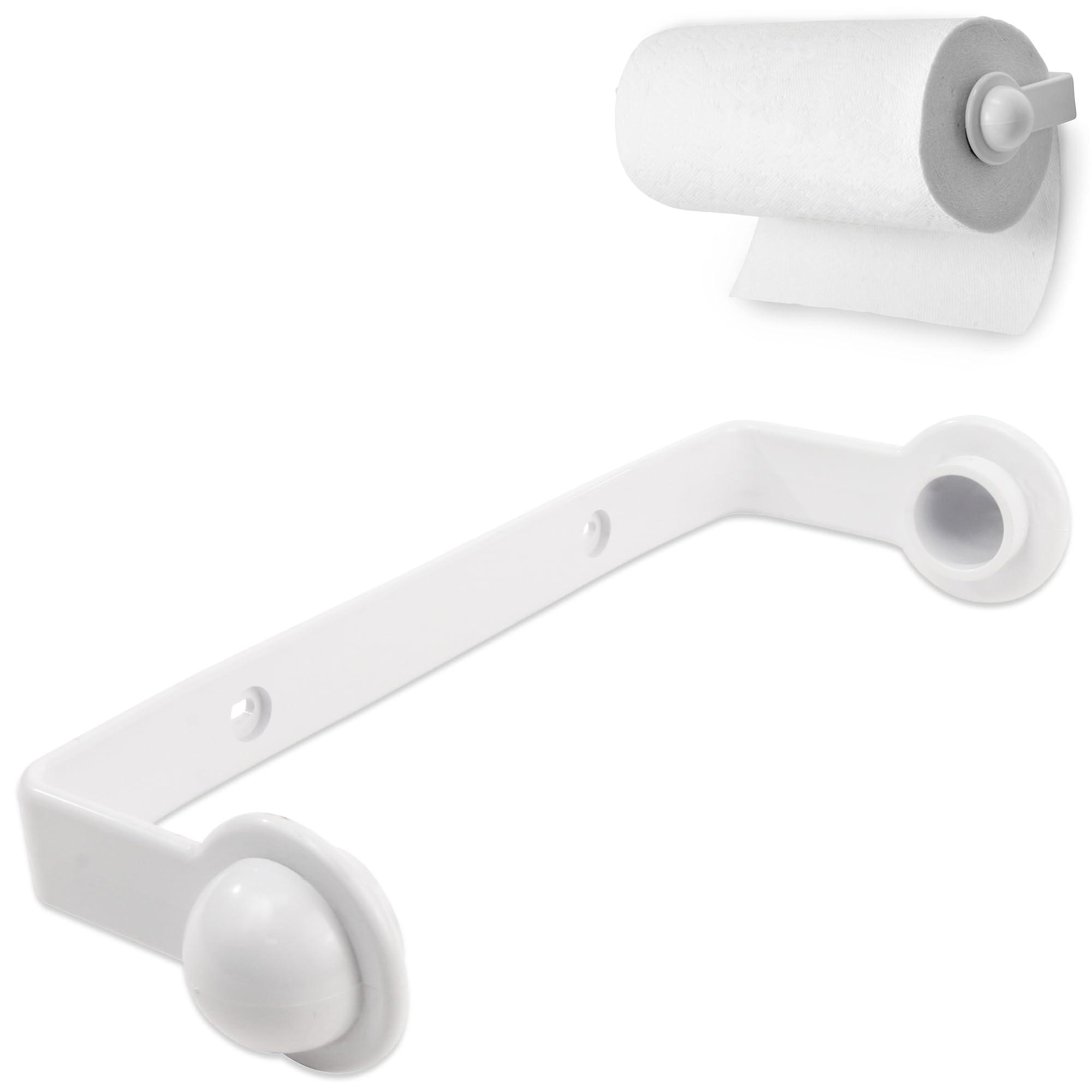 Spectrum Paper Towel Holder for Under Cabinet - Hanging Wall Mount Paper Towel Holder for Kitchen - Easy-to-Use Fits Standard & Jumbo Rolls - Minimalist Paper Towel Roll Rack