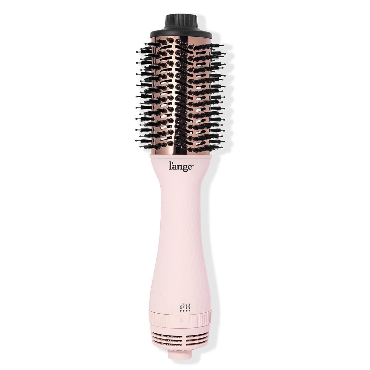 L'ANGE HAIR Le Volume Blow Dryer Brush, 2-in-1, Hot Air Brush, Oval Barrel, Hair Styler, Titanium, All Hair Types, Smooth, Frizz-Free, Blush, 60mm - Image 1