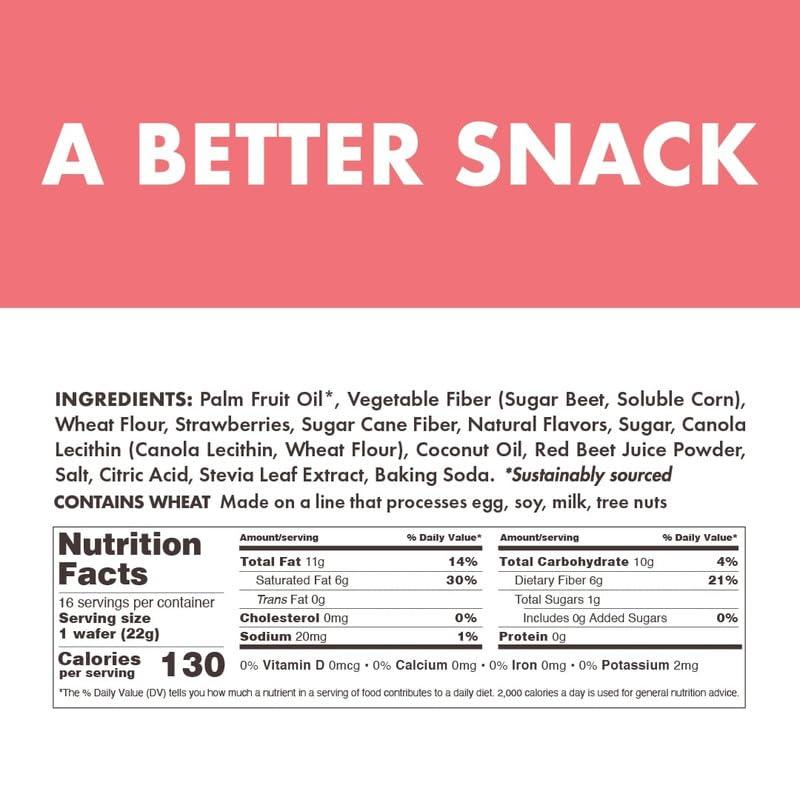 Rip Van Strawberry Keto Wafer Cookies - Healthy Vegan Snacks - Non GMO, Low Sugar (1g), Low Calorie - 16 Count - Image 2