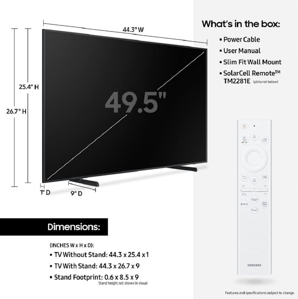 SAMSUNG 50-Inch Class QLED 4K The Frame LS03B Series, Quantum HDR, Art Mode, Anti-Reflection Matte Display, Slim Fit Wall Mount Included, Smart TV w/ Alexa Built-In (QN50LS03BAFXZA) - Image 2