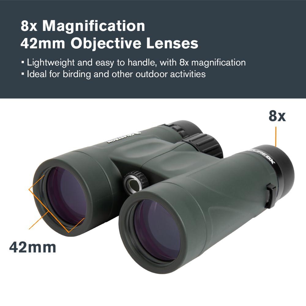 Celestron - Nature DX 8x42 Binoculars – Ideal for Birding and Outdoors – 42mm Objective Lenses – Wide 7.4° Field of View – BaK-4 Prisms – Fully Multi-Coated – Waterproof and Fogproof - Image 2