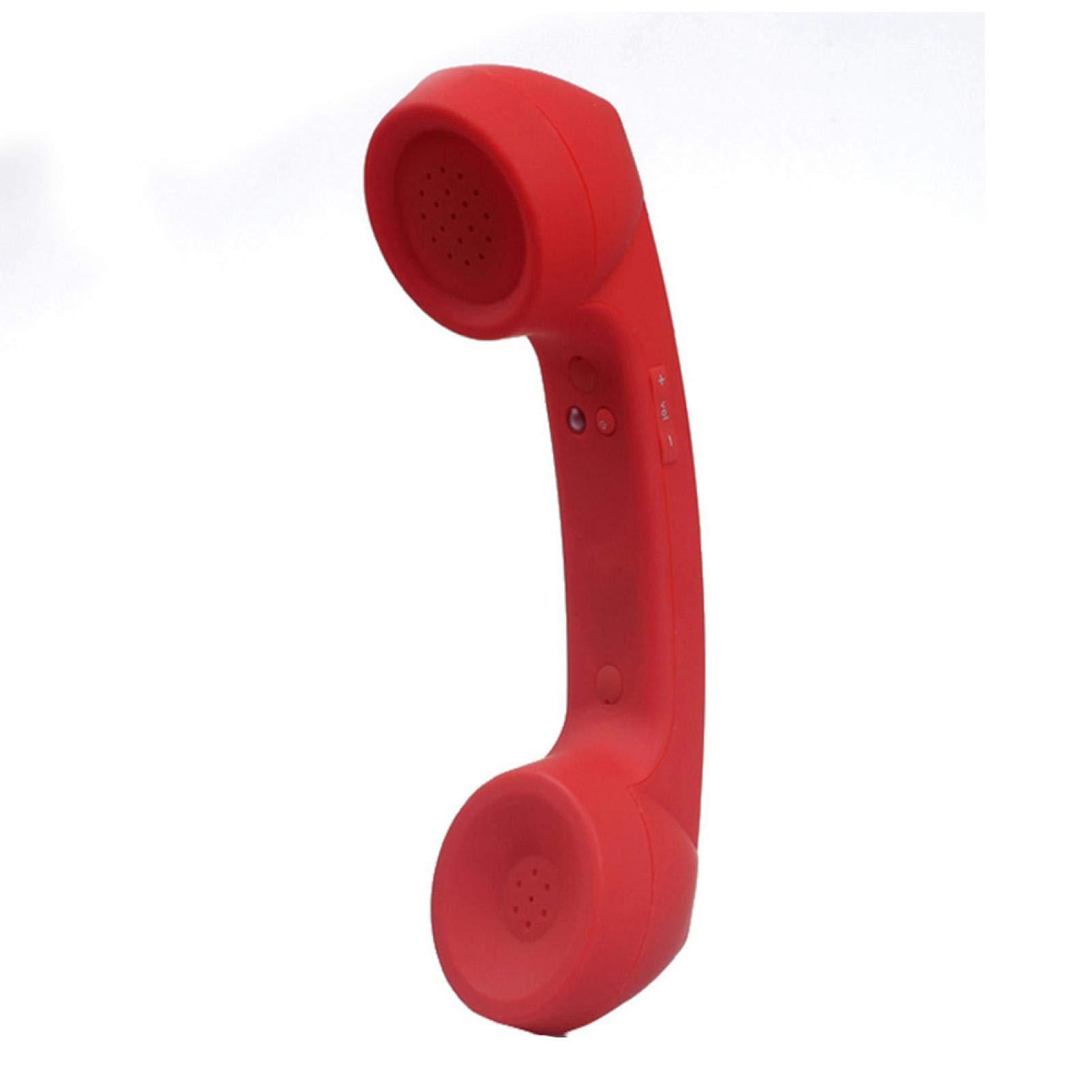EMVANV Cordless Telephone Handset, Retro Wireless Mobile Phone Telephone Handset Receivers Headphones Radiation Proof Stereo Convenient Call Cell Phone(Red)
