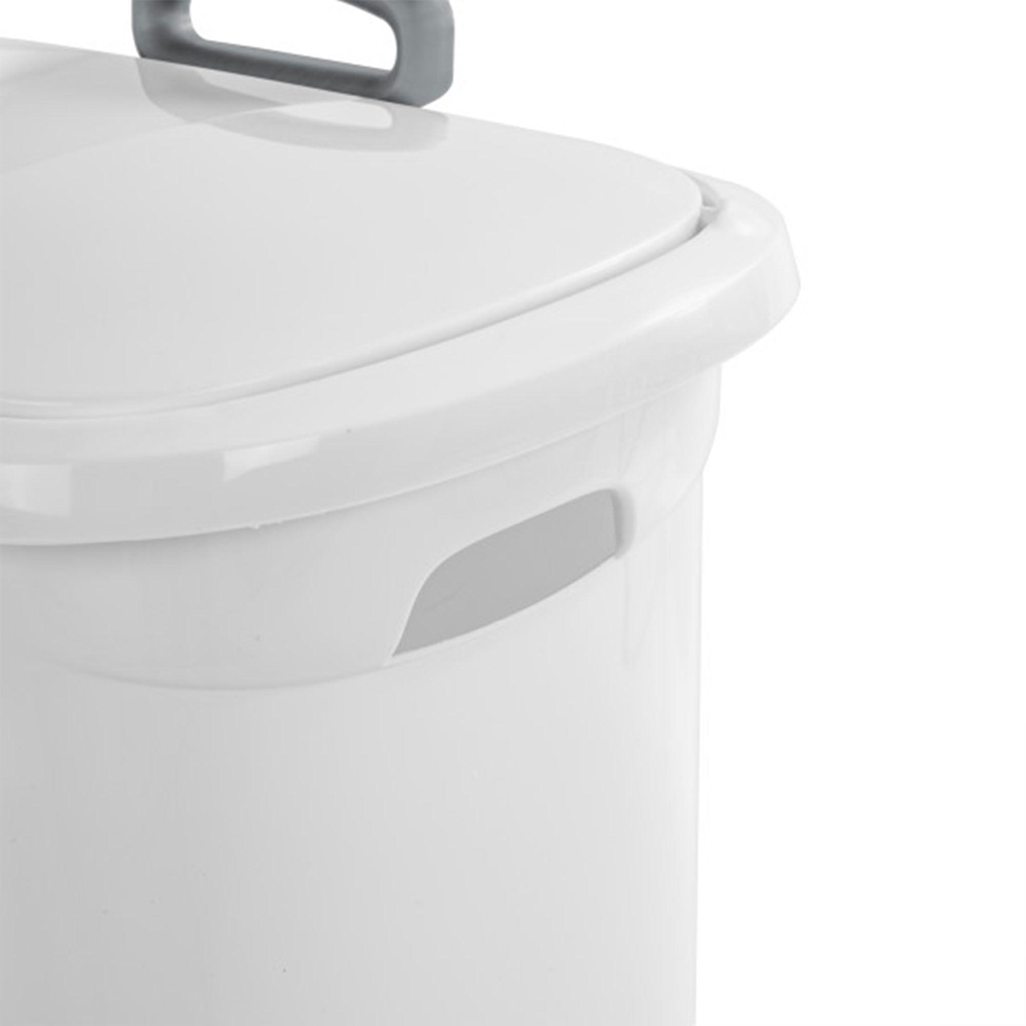 Sterilite 3-Pack Laundry Hamper with Lid and Wheels, Rolling Clothes Basket, Ultra, White - Image 7