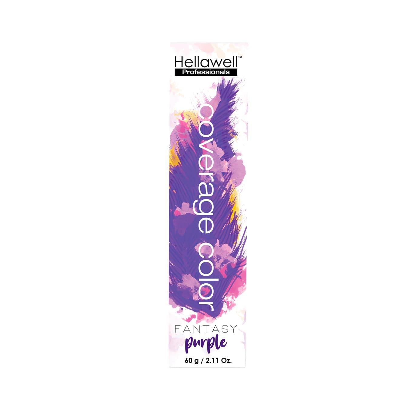 Hellawell Professional Hair Dye. Coverage Color Fantasy - Semi-permanent oxidation coloring cream. Purple 2.11oz. - Image 2