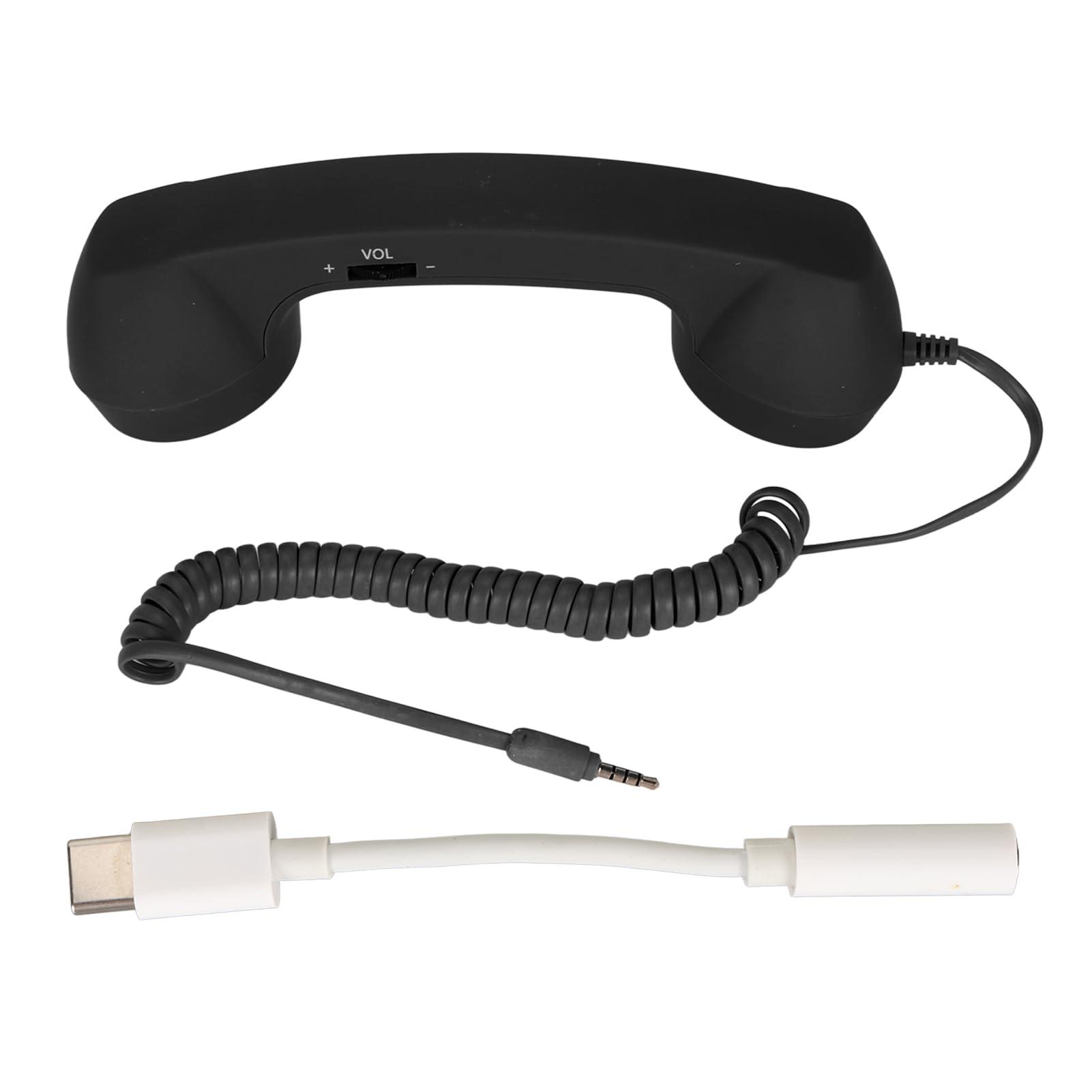 FLEXMAN Bluetooth Retro Phone, Radiation Proof Vintage Phone Handset with 3.5mm Socket, Multifunction Classic Retro Phone Handset for Smartphone Decorations Props (Black)