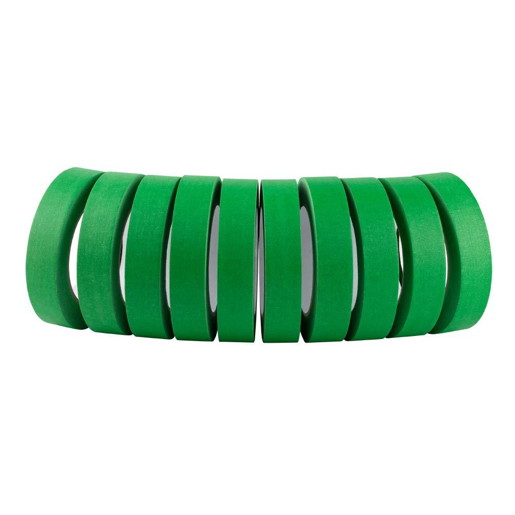 Lichamp 10 Pack Green Painters Tape 1 inch, Medium Adhesive Green Masking Tape Bulk Multi Pack, 1 inch x 55 Yards x 10 Rolls (550 Total Yards) - Image 6
