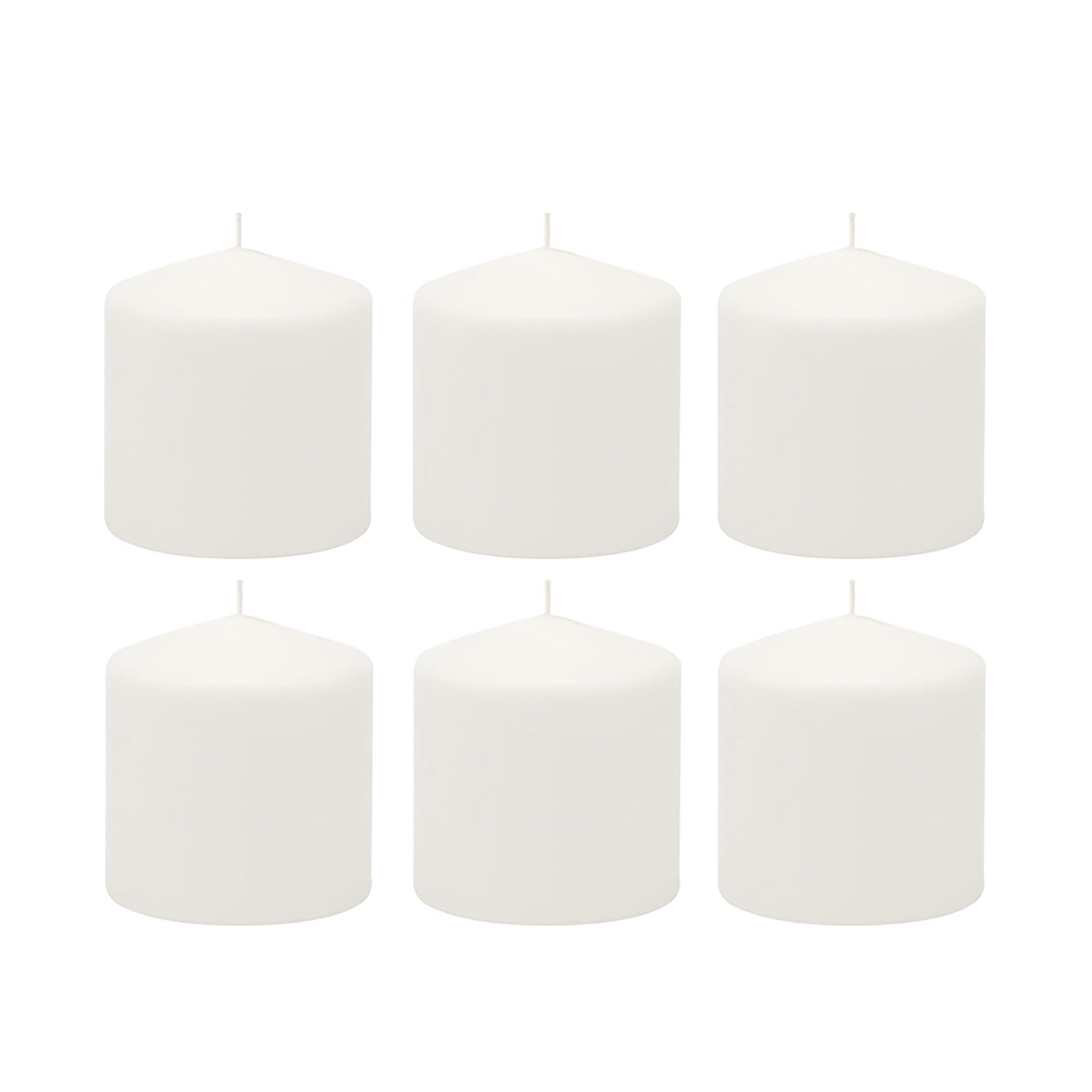 Stonebriar Unscented White Tall Pillar Candles, 18 Hour Burning Candle Pillars, Perfect for Decor, Weddings, Emergencies 3" X 3", 6 count