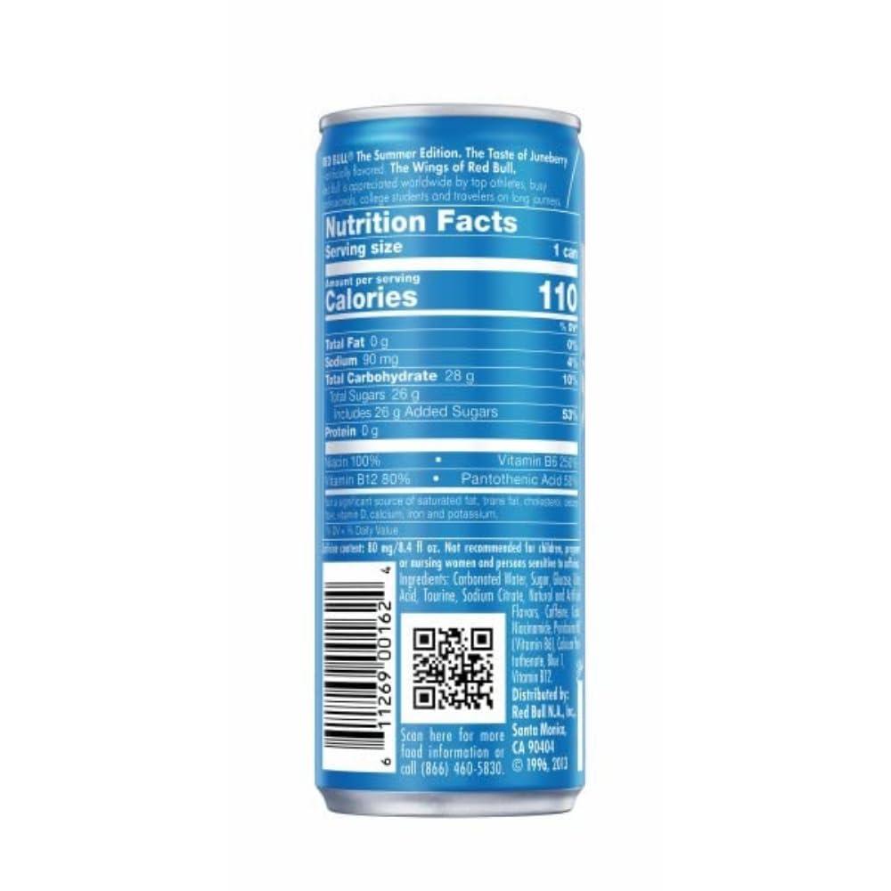 Red Bull Sea Blue Edition Energy Drink, Juneberry, with 80mg Caffeine plus Taurine & B Vitamins, 8.4 Fl Oz, Pack of 24 Cans - Image 3