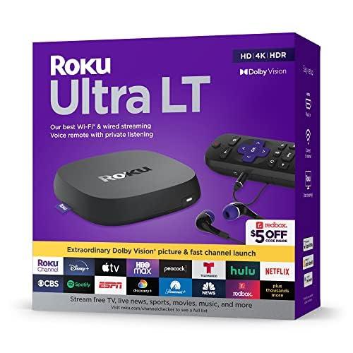 Roku Ultra LT (2023) HD/4K/HDR Dolby Vision Quad-Core Streaming Player with HDMI Cable, Headphones, Voice Remote w/ Private Listening, Ethernet - Image 9