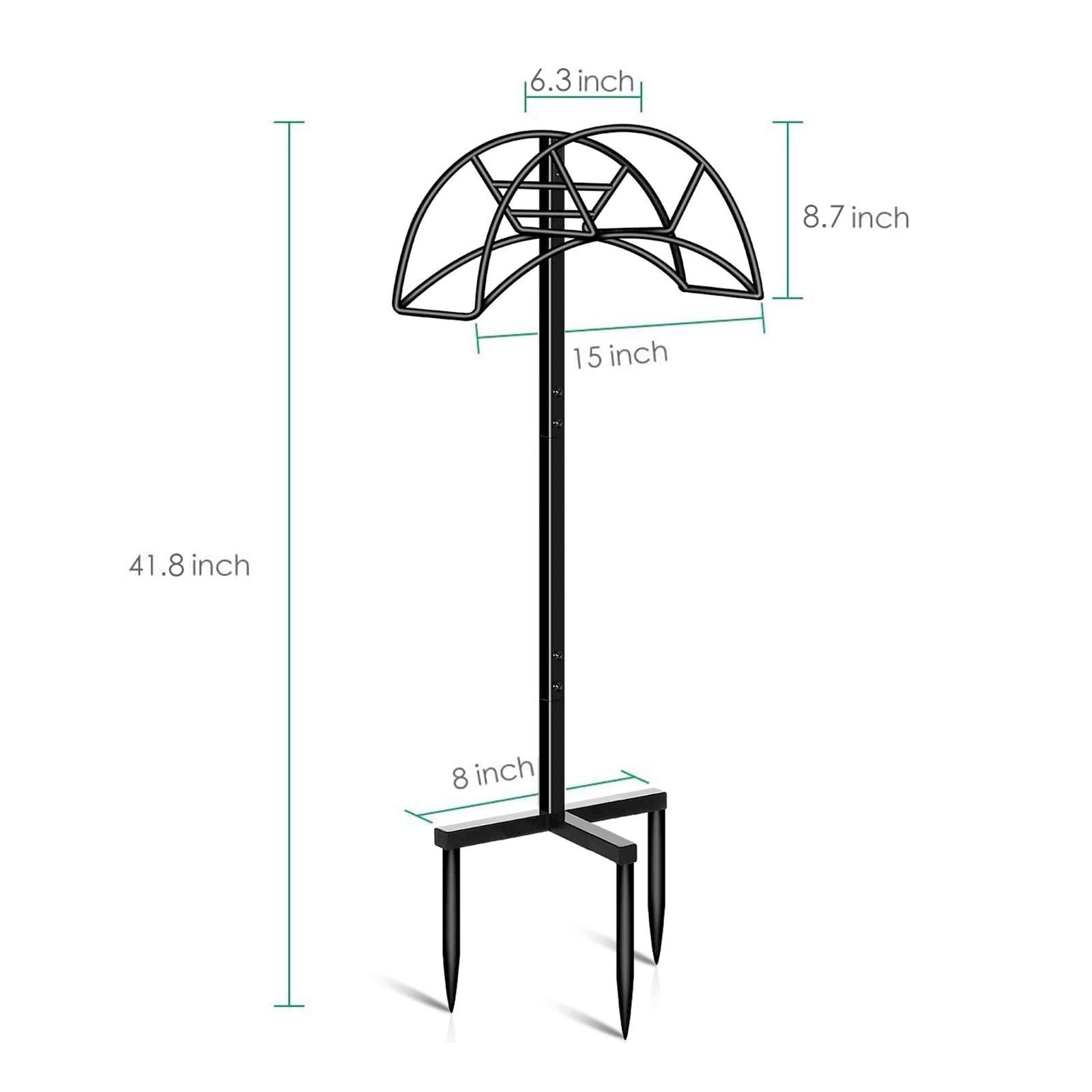 TomCare Garden Hose Holder Detachable Metal Water Hose Holder Hose Hanger Heavy Duty Hose Holder Free Standing Garden Hose Storage Hose Stand for Outside Yard, Black - Image 2