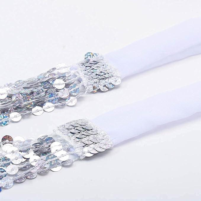 Women Sequin Tassel Skirt Glitter Sparkly Fringe Belly Dance Hip Scarf Skirts Metallic Rave Party Belts Costume - Image 6