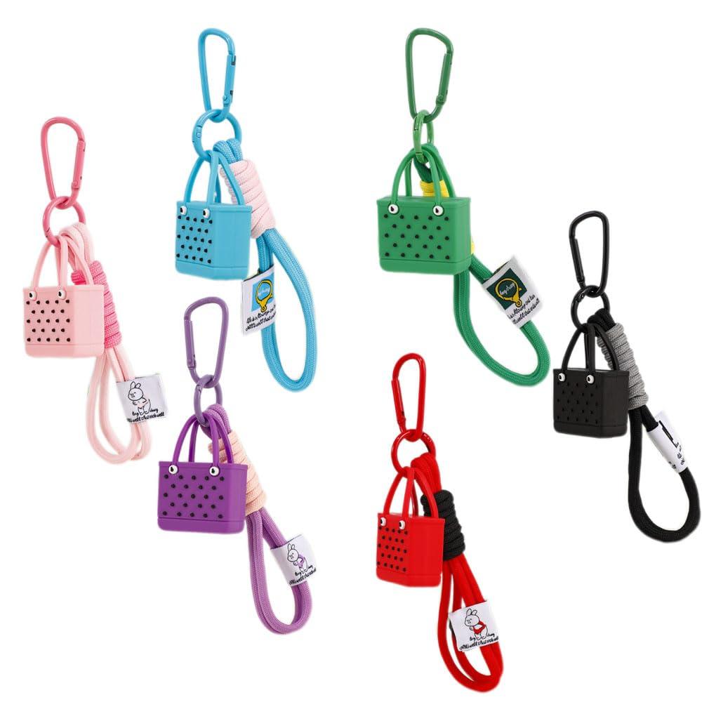 Bogg Bag Silicone Beaded Key Ring Bracelet,2Pcs, Keychain Wristlet With Cute Bogg Bag,For Women, Girls - Image 2