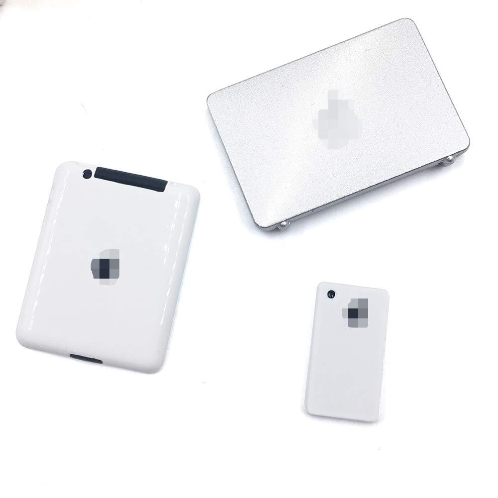 3 Pack Dollhouse Mini Laptop Tablet and Smart Phone Scene Computer Simulation Accessories for Doll 1/6 1/12 Miniatures Silver - Image 5