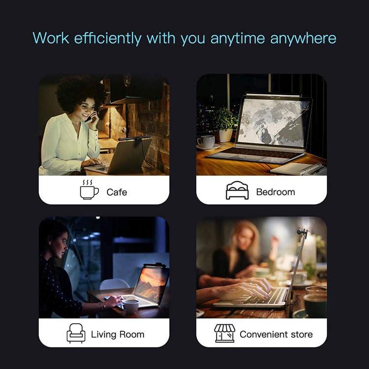 CATPOWER Portable Laptop Monitor Light Bar with USB Connection, e-Reading LED Task Lamp, 3 Color Temperature Settings, 10 Levels of Brightness Adjustment, No Glare on The Screen, Saves Space - Image 7