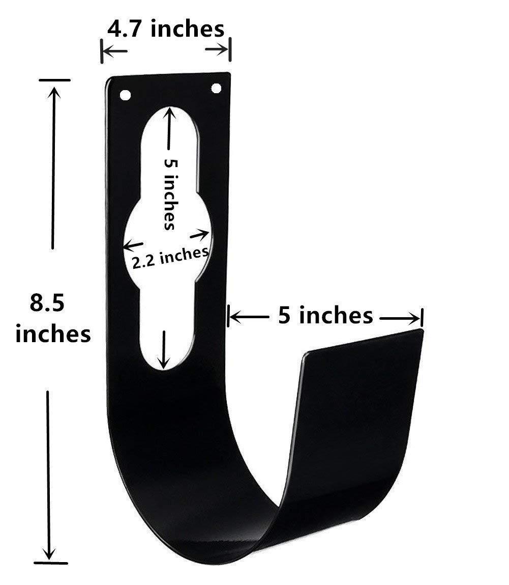 Ebliiny 2 Pack Garden Hose Hanger Wall Mount Heavy Duty Hose Holder Hook Use for 150foot Hose (Large, Black) - Image 3