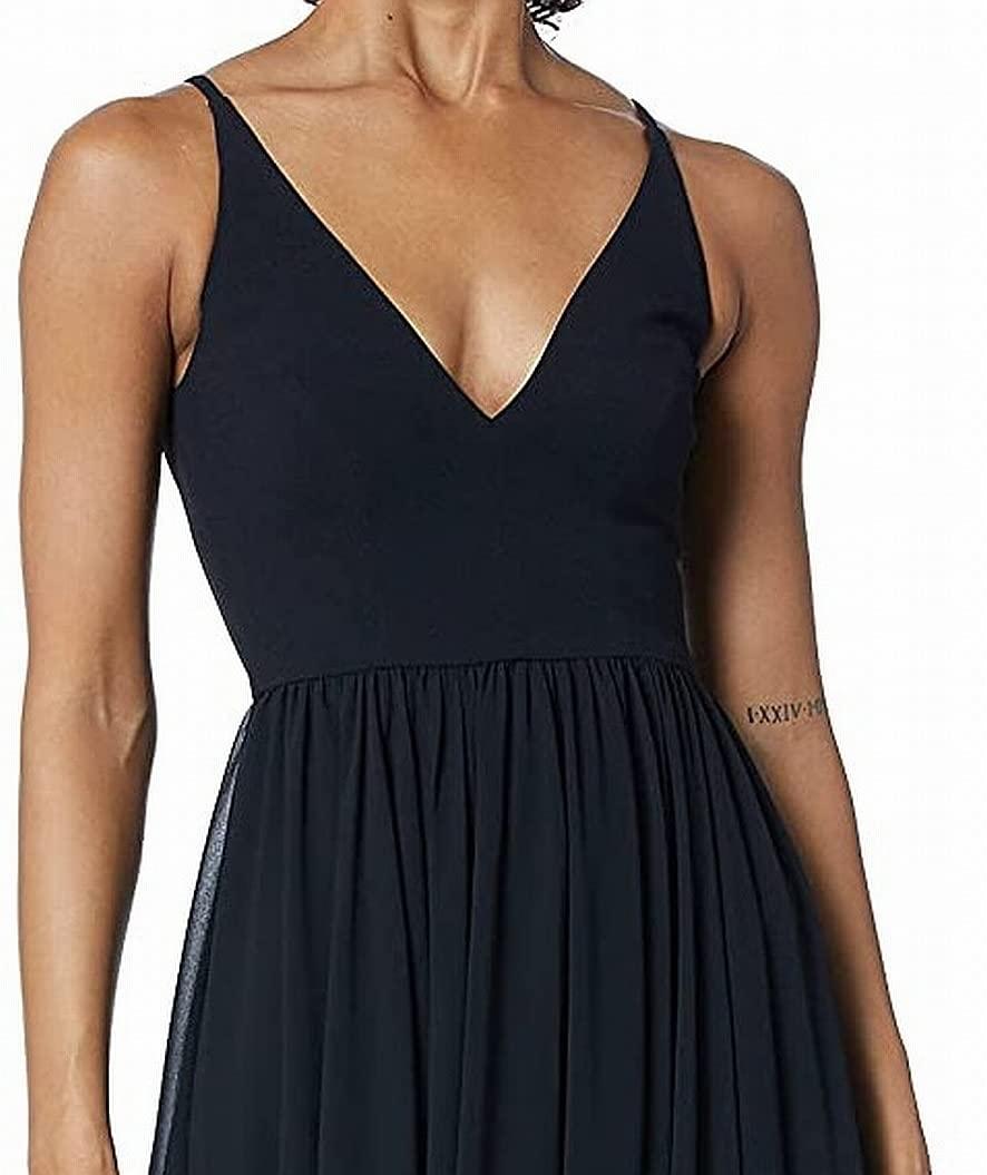 Dress the Population Women's Alicia Plunging Mix Media Sleeveless Fit and Flare Midi Dress - Image 3