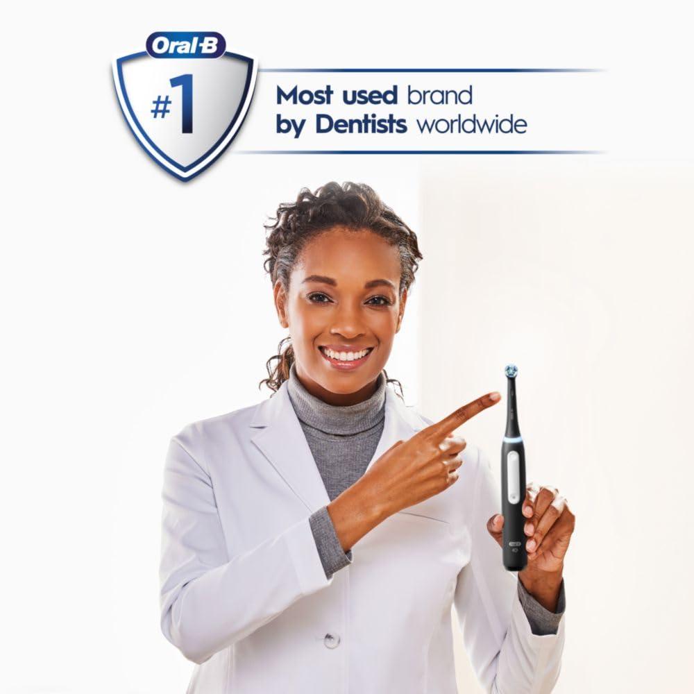 Oral-B iO Deep Clean Rechargeable Electric Powered Toothbrush, Black with iO Series 3 Limited, 2 Brush Heads and Travel Case - Pressure Sensor to Protect Gums - 3 Cleaning Settings - 2 Minute Timer - Image 6