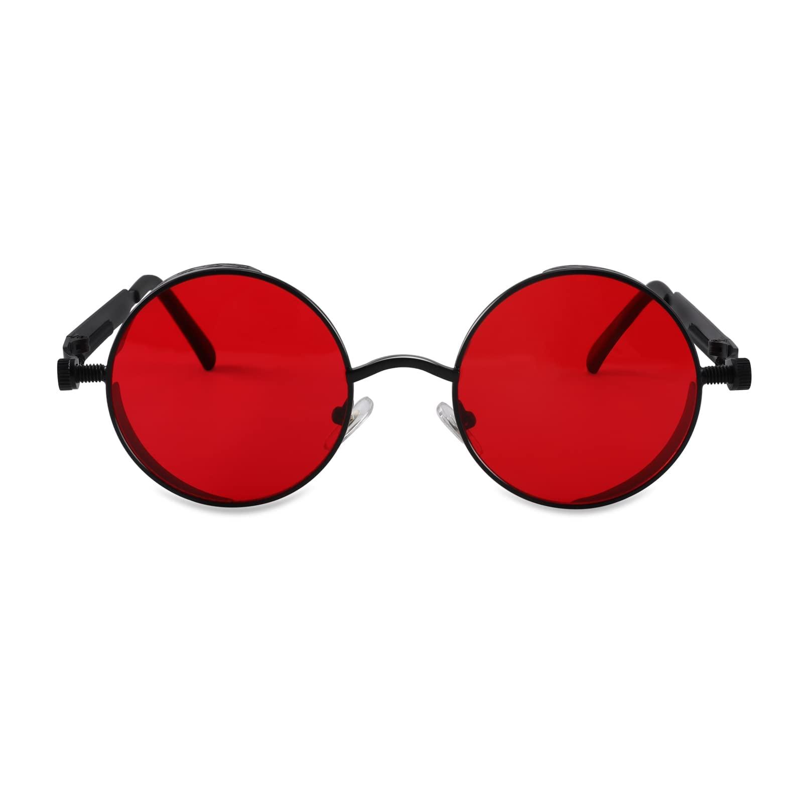 FEISEDY Retro Gothic Steampunk Sunglasses Round Metal Frame Punk Circle Inspired Shade Men B1857 - Image 4