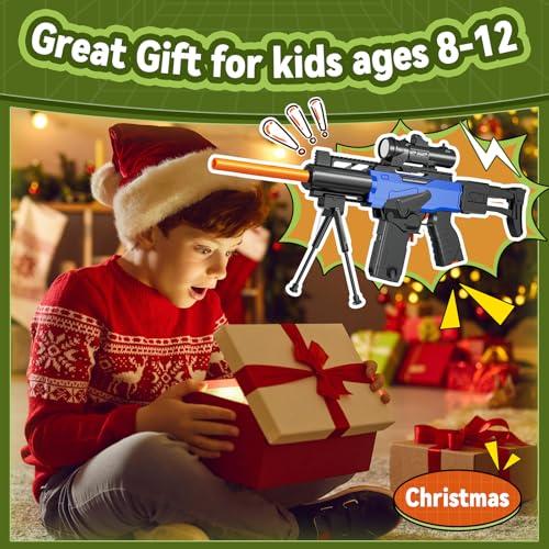 Toy Gun Automatic Sniper Rifle with Scope, Tactical Vest Kit, Toy Foam Blasters with 200 Soft Bullets, 2 Magazinine and Bipod, Electric Gun for Boys Age 8-12, Gifts for Birthday Christmas - Image 7
