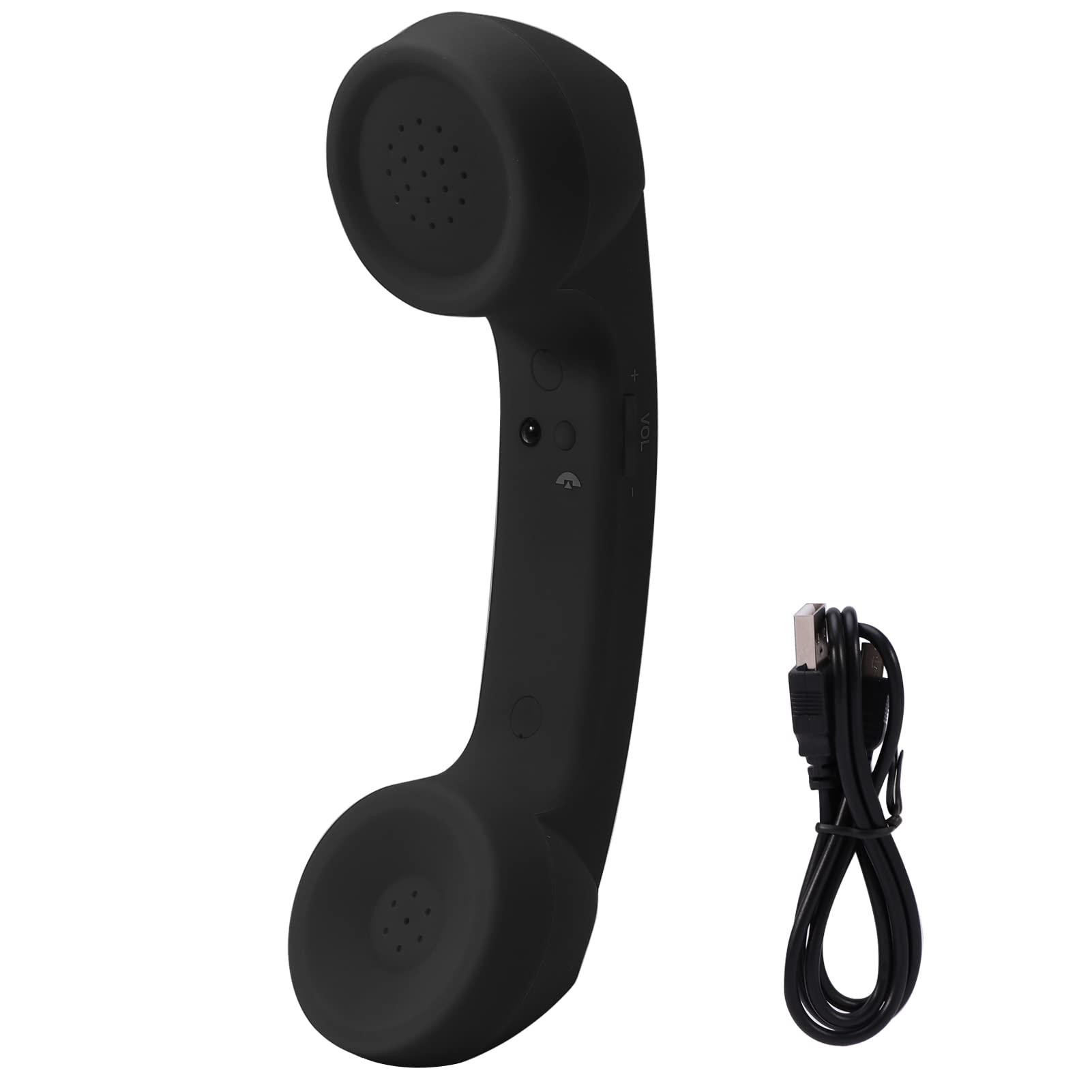 EMVANV Cordless Telephone Handset, Retro Wireless Mobile Phone Telephone Handset Receivers Headphones Radiation Proof Stereo Convenient Call Cell Phone(Black) - Image 6