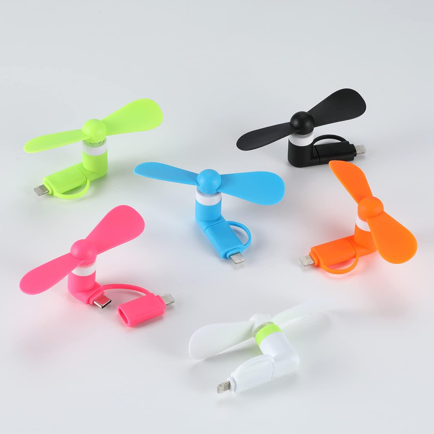 DNTESR Mini Cell Phone Fan 2-in-1 Fan Compatible for iPhone, iPad, Android Smartphone,Tablet - Colorful and Powerful- Cell Phone Summer Accessories (6-Pack) - Image 7