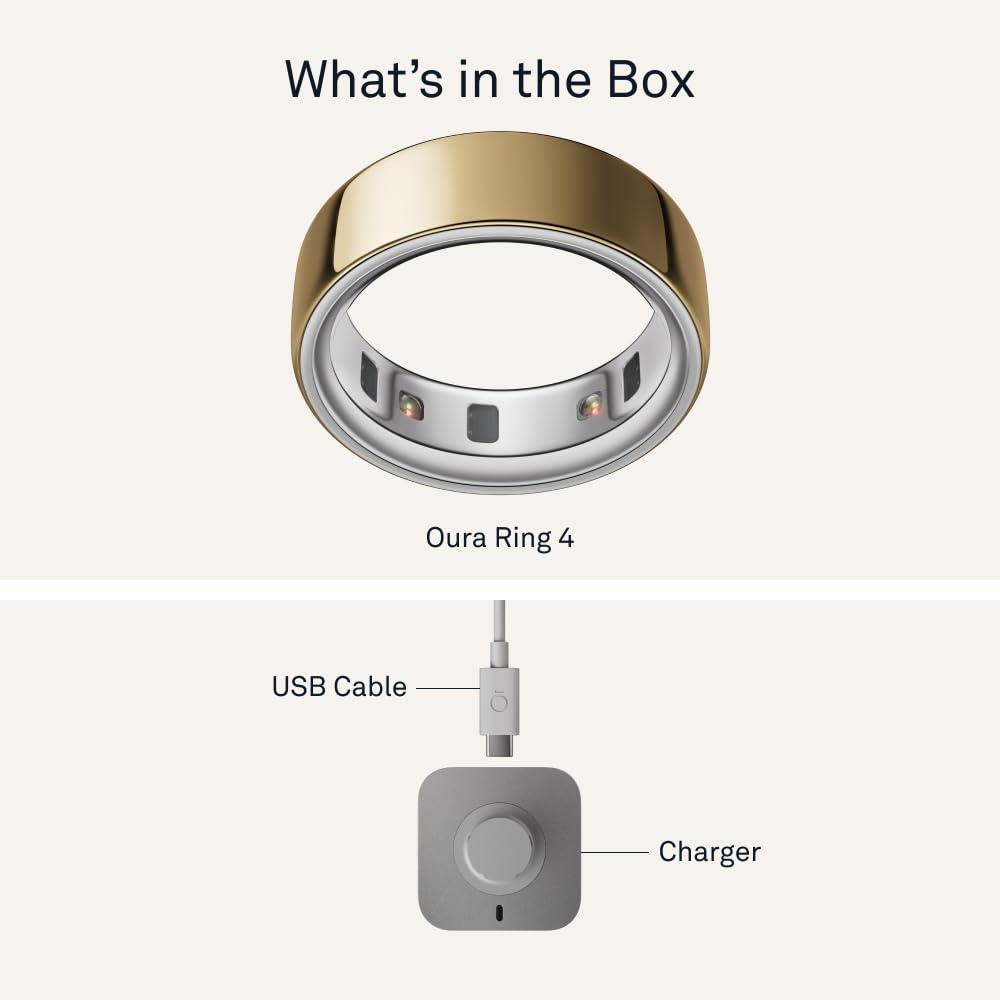 Oura Ring 4 - Gold - Size 7 - Smart Ring - Size First with Oura Ring 4 Sizing Kit - Sleep Tracking Wearable - Heart Rate - Fitness Tracker - Up to 8 Days of Battery Life - Image 7