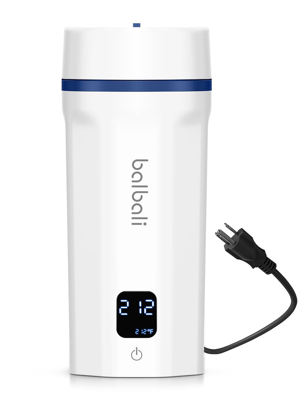 balbali 18.6oz Portable Kettle for Travel 100-250V Dual Voltage for International/Global/Europe - 6 Preset Travel Electric Kettle Hot Water Boiler/Heater/Warmer/Tea Maker - White