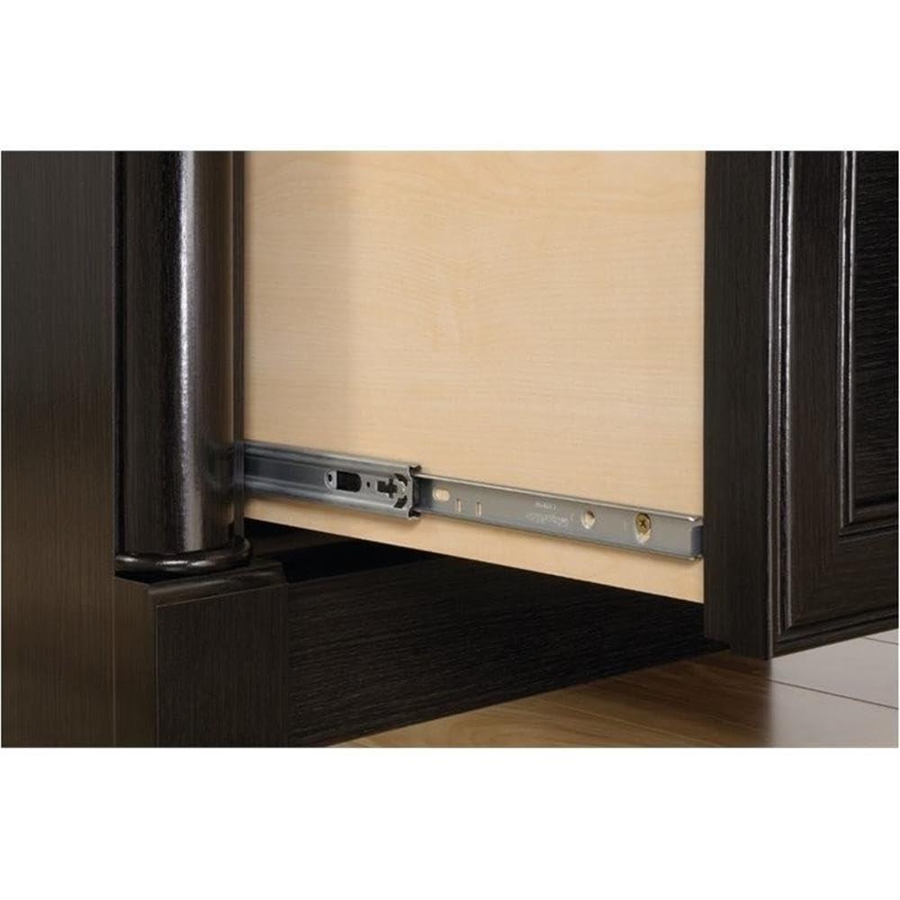 Pemberly Row Contemporary Engineered Wood L-Shaped Computer Desk with 3 Drawers, Flip-Down Panel, Grommet Holes, for Office Space, in Wind Oak Finish - Image 6