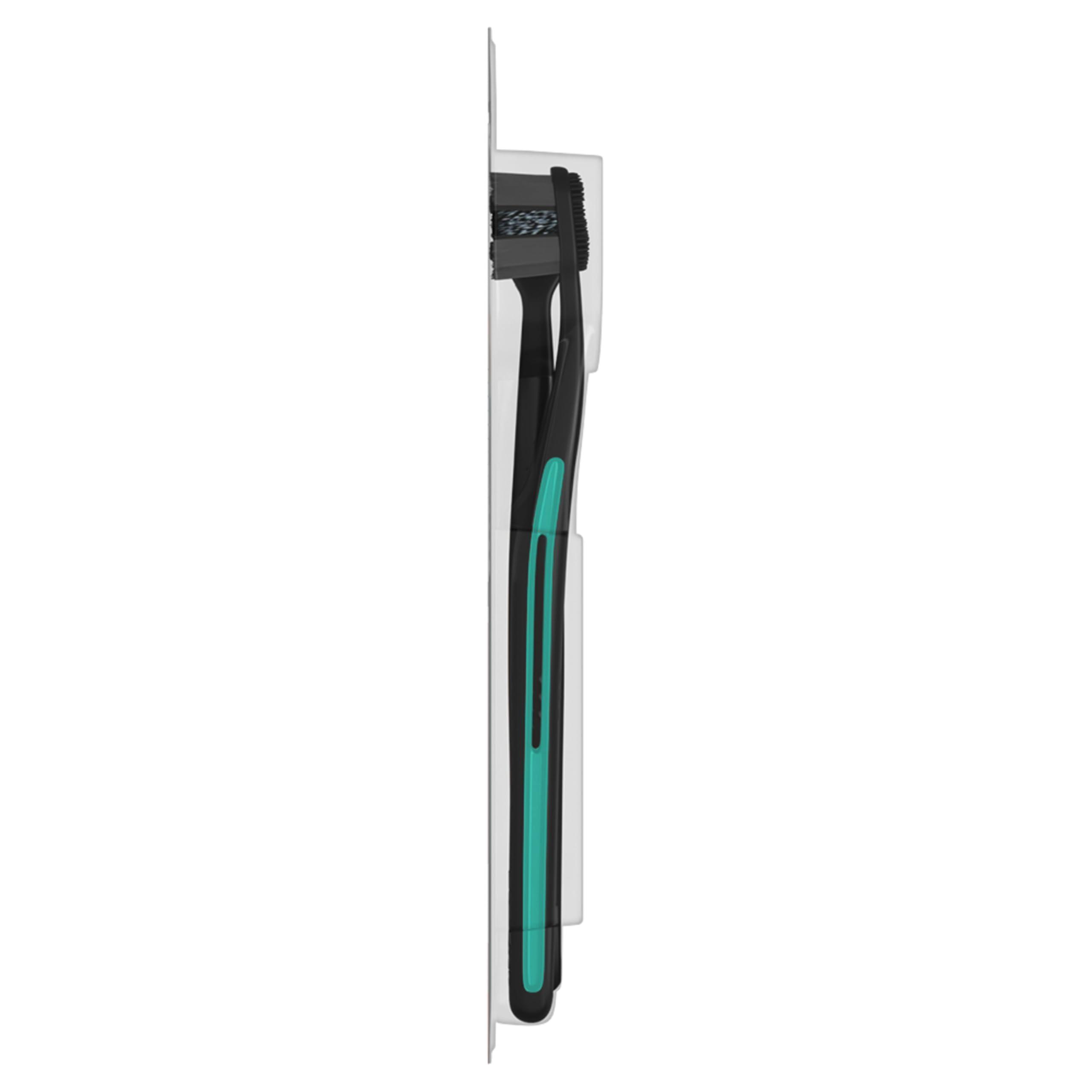 Colgate Total Active Prevention Soft Bristle Whitening Toothbrushes, Soft Toothbrush with Charcoal Infused Bristles, Helps Whiten and Reaches Deeper Along The Gumline and Between Teeth, Black, 2 Pack - Image 7