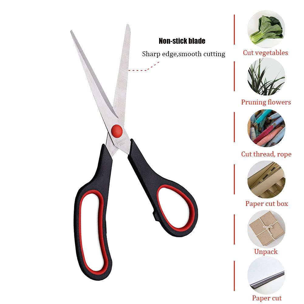 Scissors, Multipurpose office Scissors,8.5 Inch Ultra Sharp Shears, Comfort-Grip Handles Household scissors，Sturdy Sharp Craft Supplies - Pack of 5, Right/Left Hande - Image 5