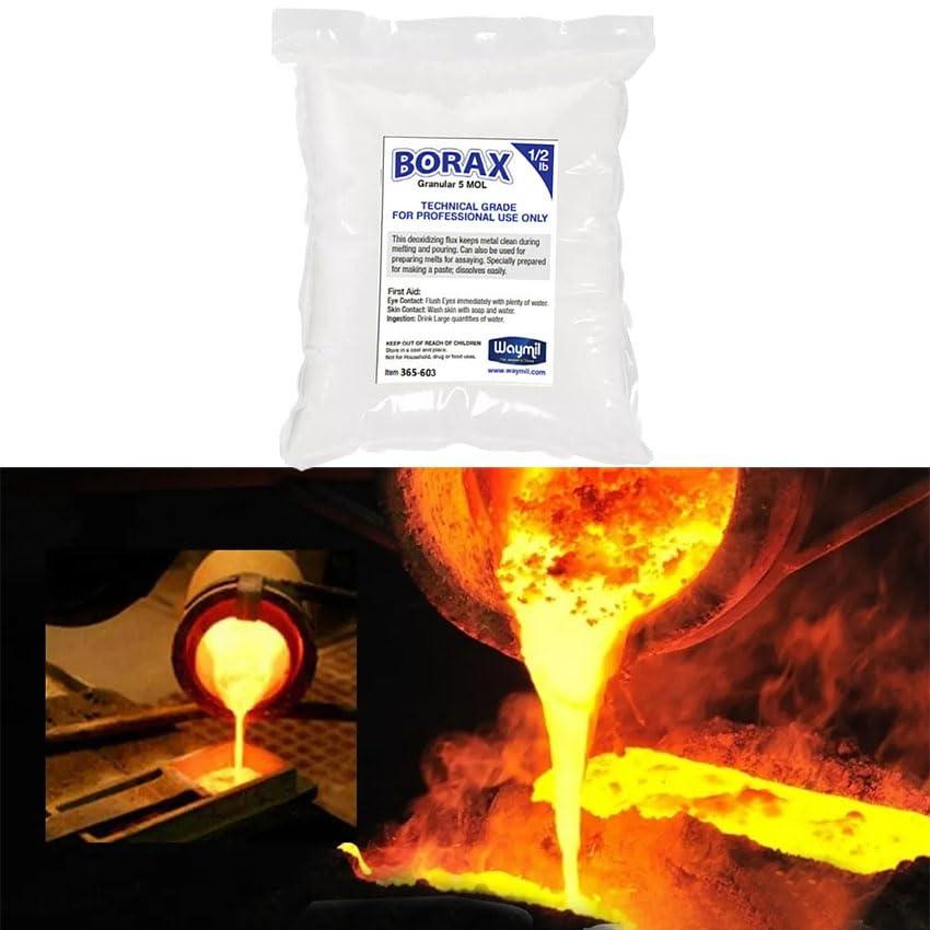 Borax Flux 1/2 Pound Melting Gold Silver Crucible Glaze Jewelry Casting 8oz - Image 2