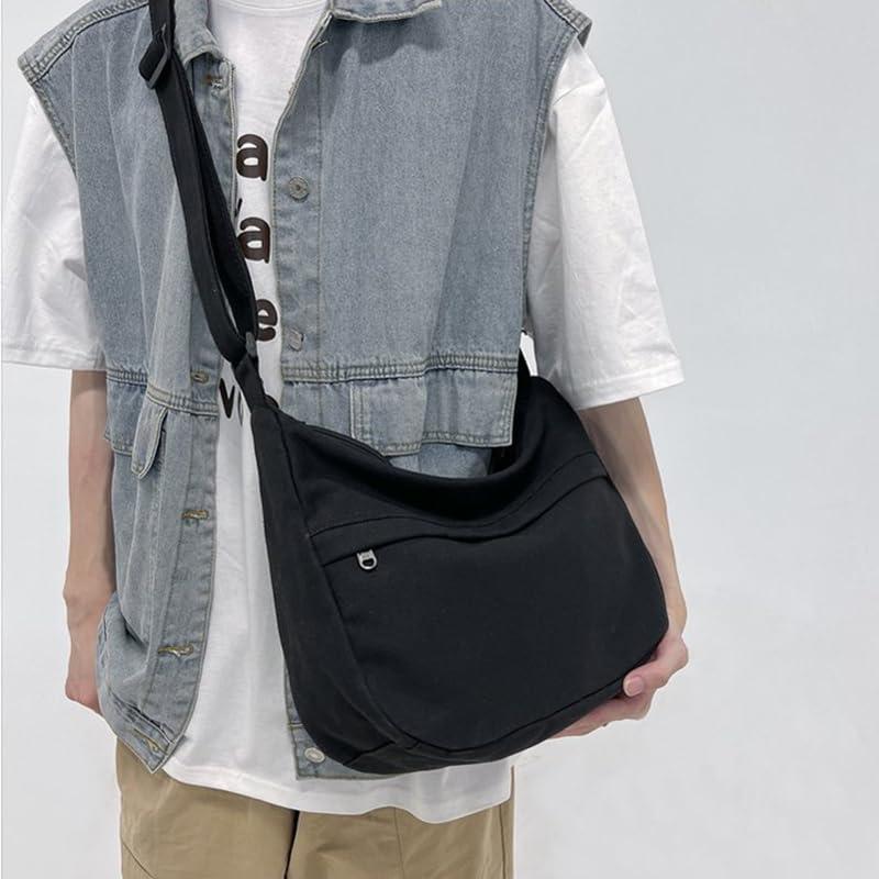 PRAGARI Canvas Messenger Bag Hobo Crossbody Bag for Women Shoulder Tote Handbag Vintage Aesthetic Travel Work - Image 6