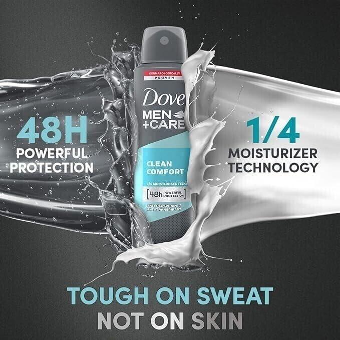 Dove Men+Care Antiperspirant Dry Spray Deodorant for Men Clean Comfort 48 Hour Sweat and Body Odor Protection 3.8 oz 3 Count - Image 4