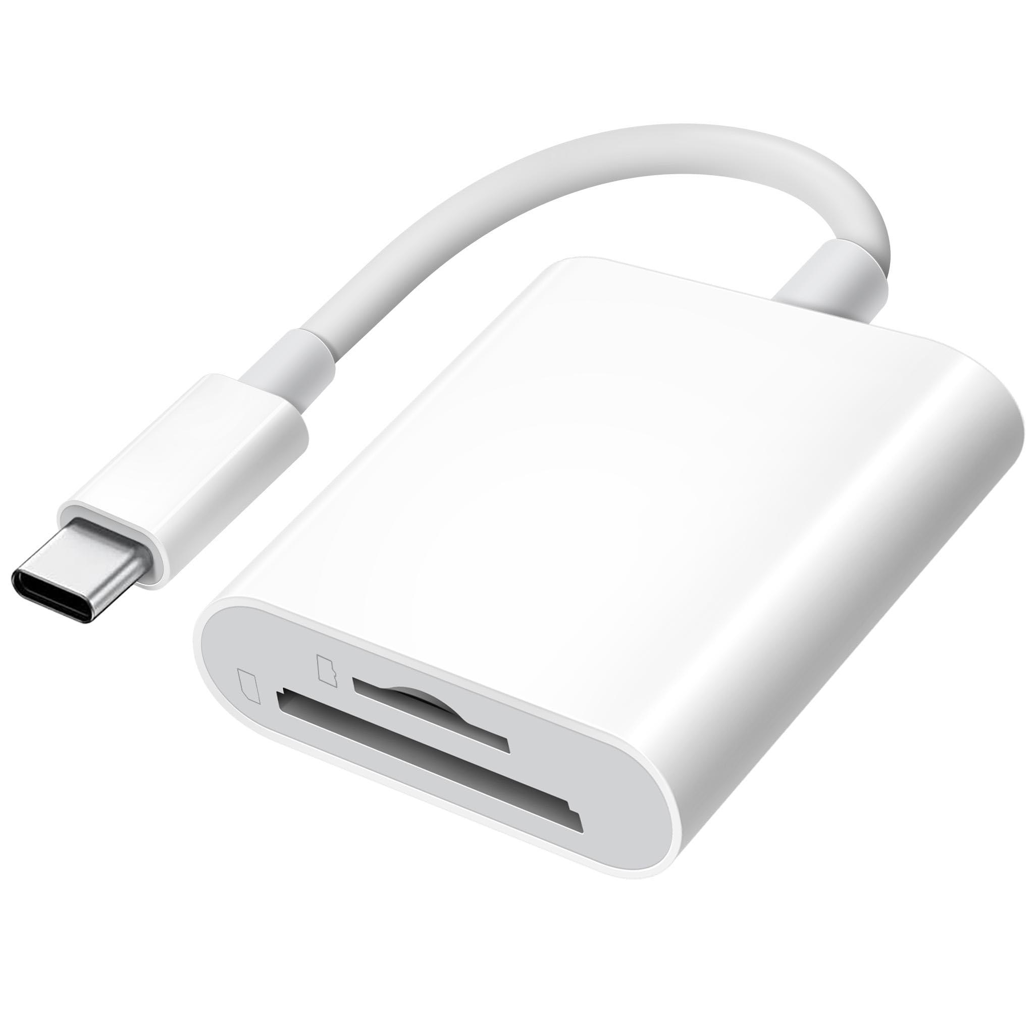 USB C SD Card Reader for iPhone 15 16/iPad/MacBook/Mac, xdgeLoad USB-C Type C SD Reader Supports SD and MicroSD Memory Card Adapter, Trail Camera Viewer Plug and Play - 2 Slots