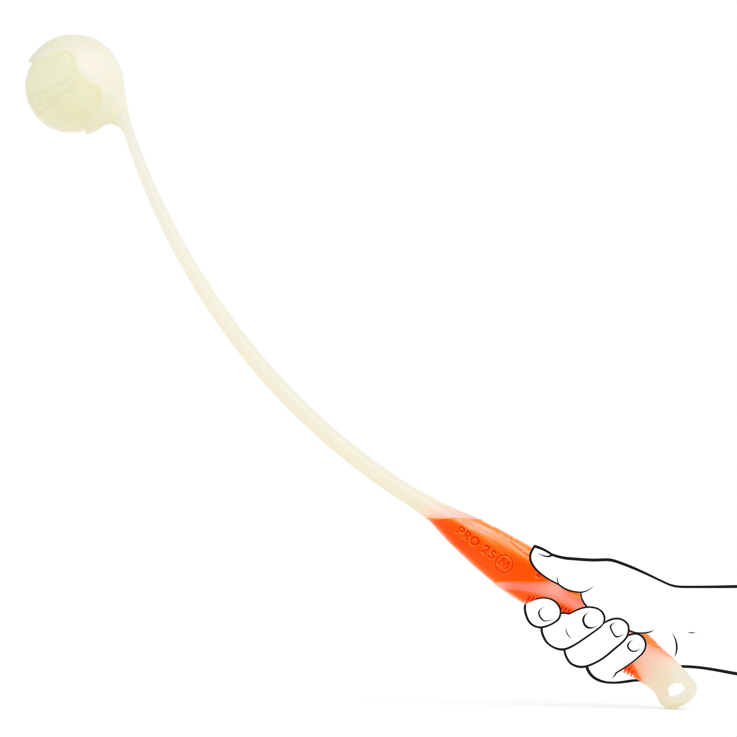 Chuckit Pro Fetch Toy Ball Launcher For Dogs; Compatible With Any Medium Chuckit! Medium Size 25 Inch + Glow Ball - Image 5
