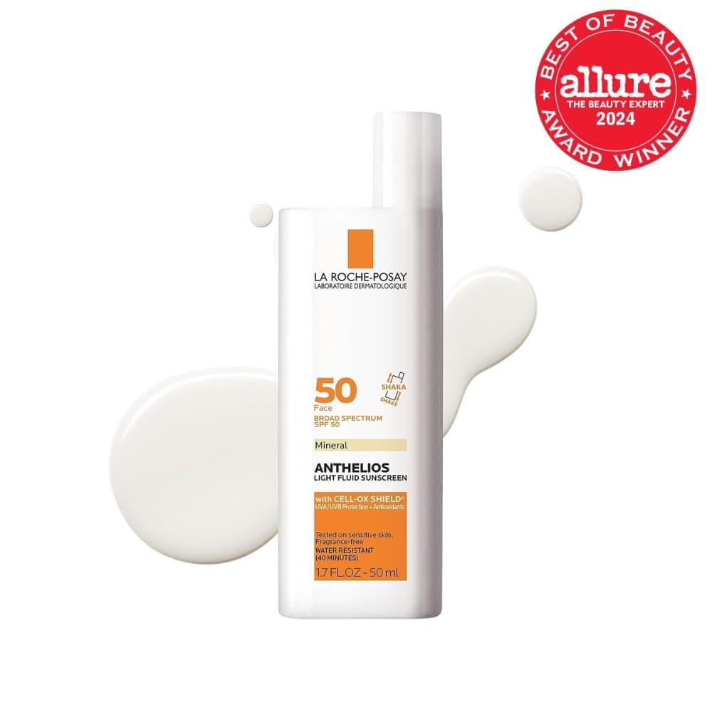 La Roche-Posay Anthelios Sunscreen SPF 50, Ultra-Light Fluid Broad Spectrum SPF 50, Face Sunscreen with Titanium Dioxide Mineral, Lightweight & Fast-Absorbing, Oil-Free, Matte Finish - Image 2