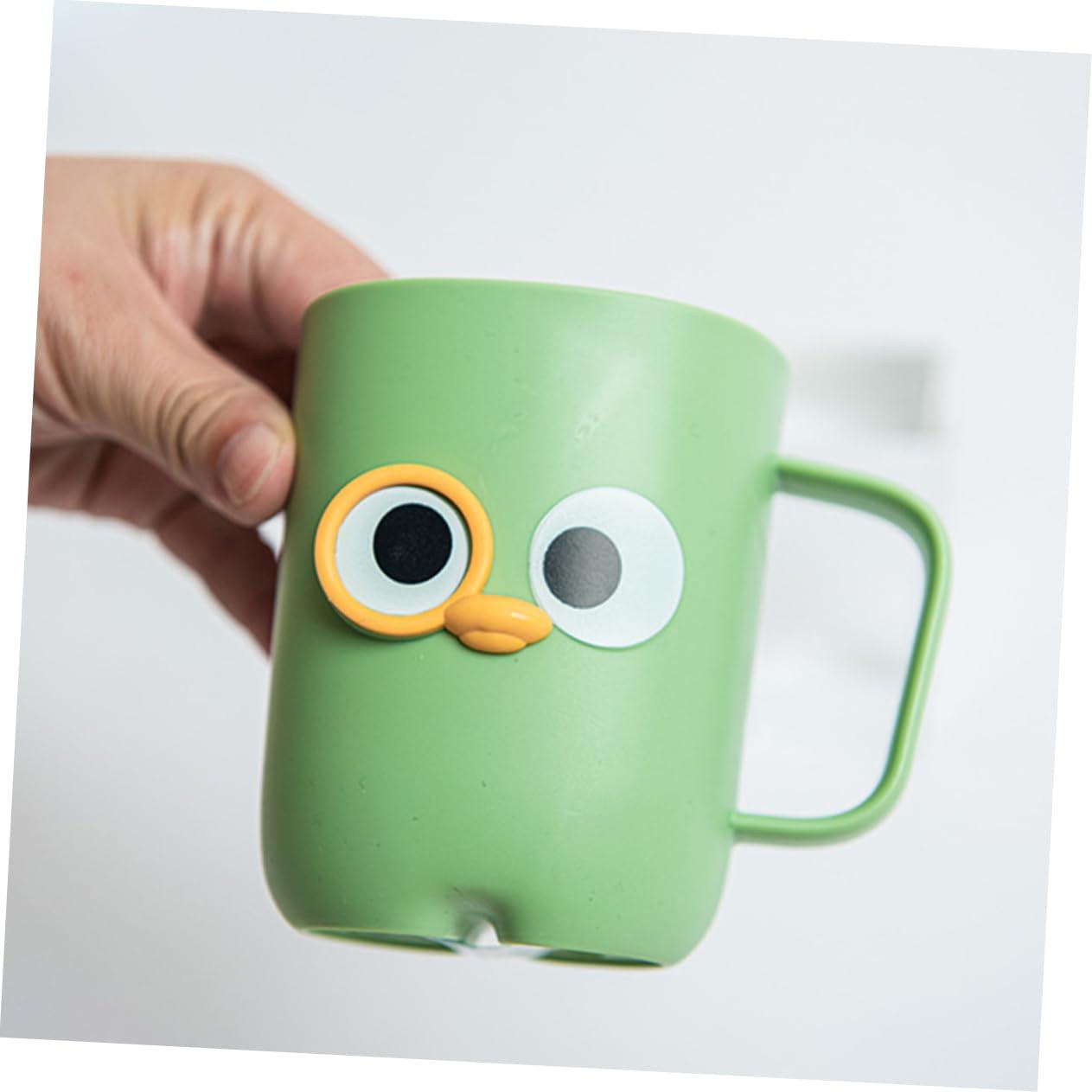 BRIGHTFUFU Toothbrush Storage Cup Toothbrush Cup Holder Plastic Cartoon Design Reusable for Boys and Girls Adults - Image 2