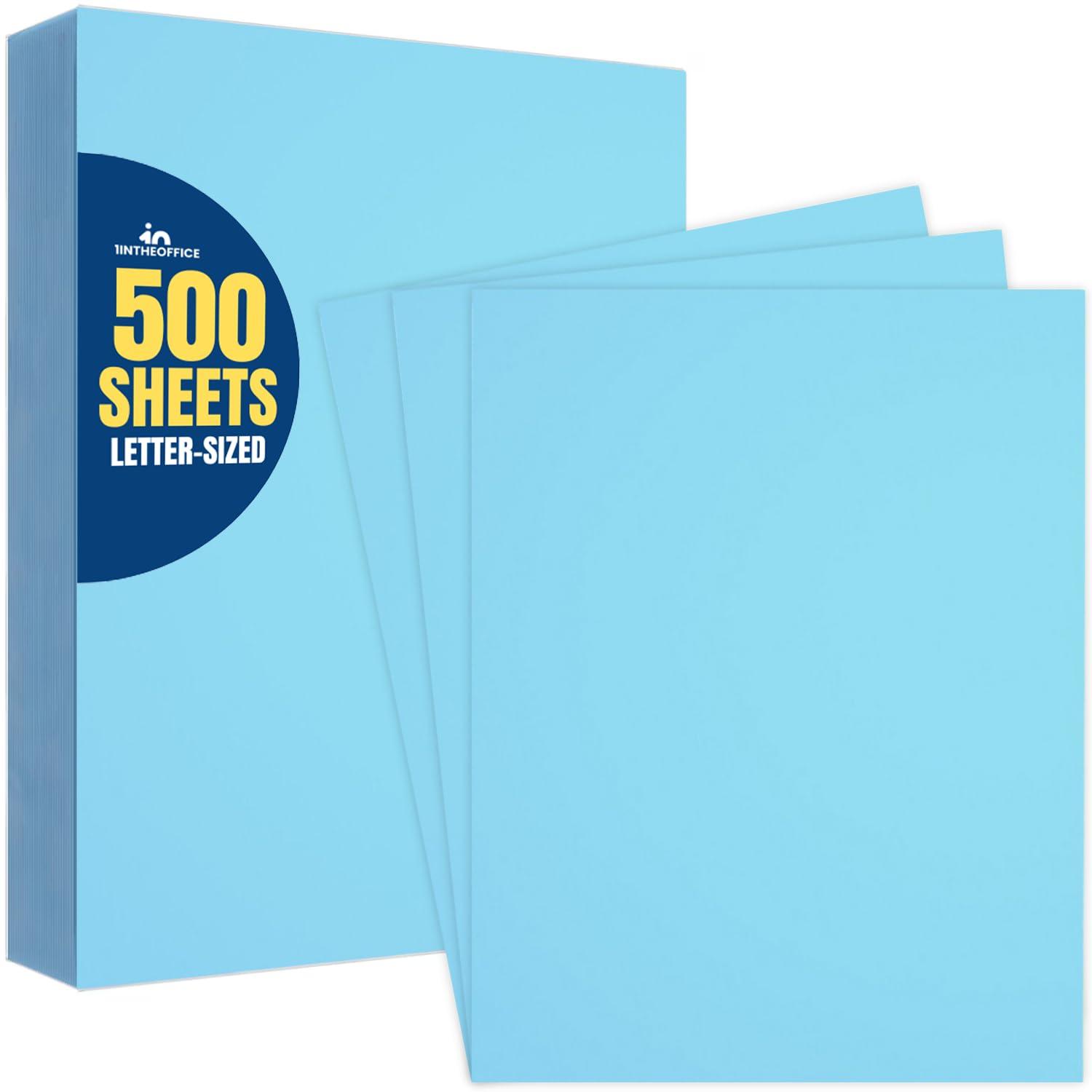 1InTheOffice Blue Copy Paper, Printer Paper, Colored Copy, 20 lbs., 8.5" x 11", 500 Pack