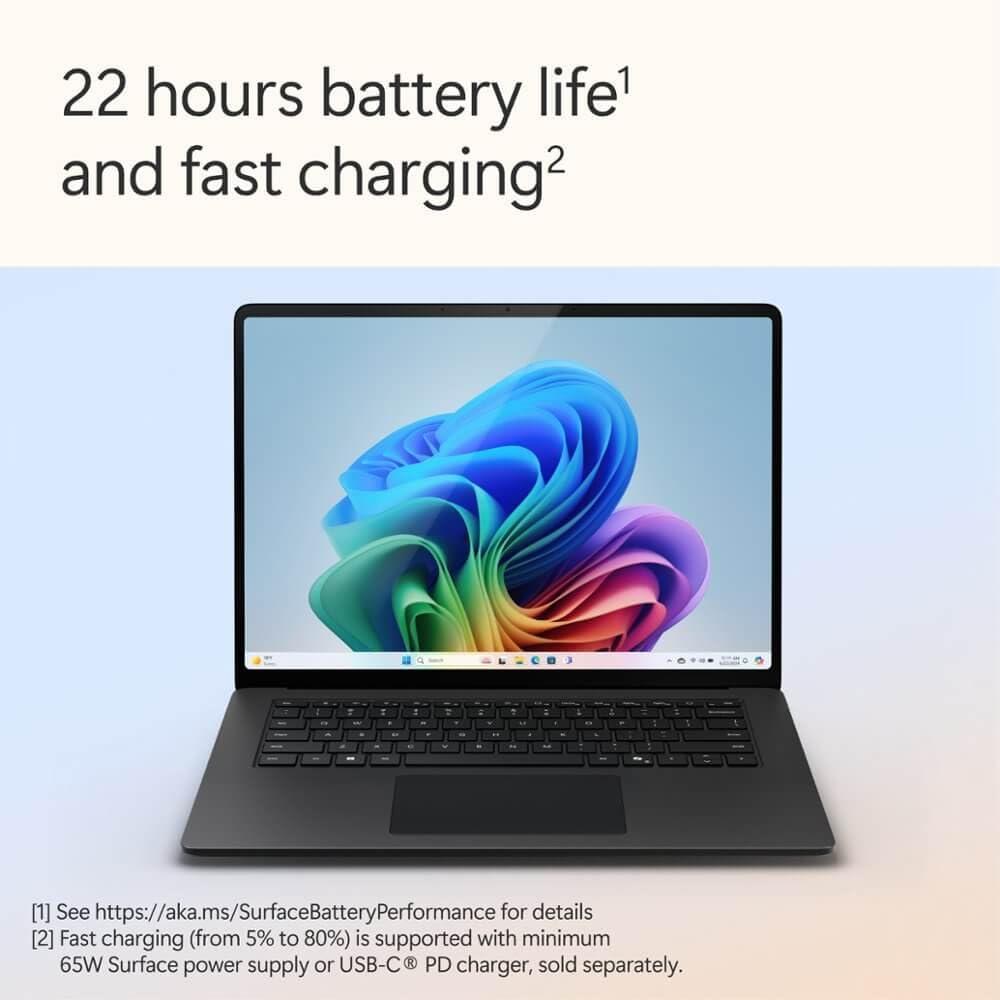 Microsoft Surface Laptop (2024), Windows 11 Copilot+ PC, 15" Touchscreen Display, Snapdragon X Elite (12 core), 16GB RAM, 1TB SSD Storage, Black - Image 3