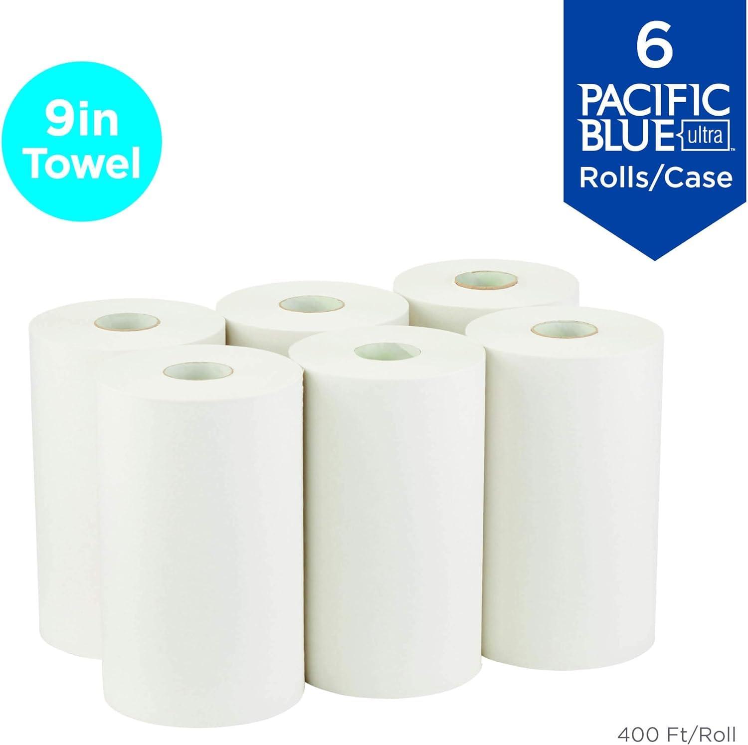 Pacific Blue Ultra 9” Paper Towel Roll (Previously Branded SofPull) by GP PRO (Georgia-Pacific), White, 26610, 400 Feet Roll - Image 6