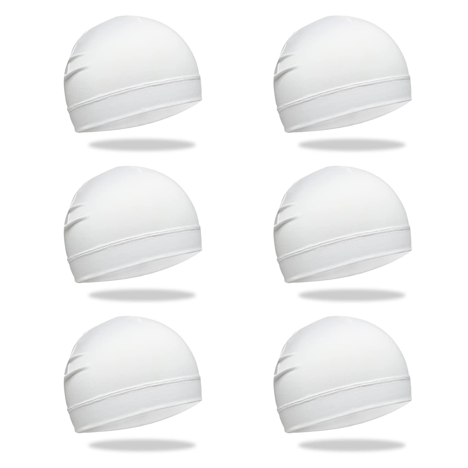 6 Pcs Skull Cap Sweat Wicking Helmet Liner Breathable Cycling Beanie Running Sports Hat Cooling Head Wraps for Men