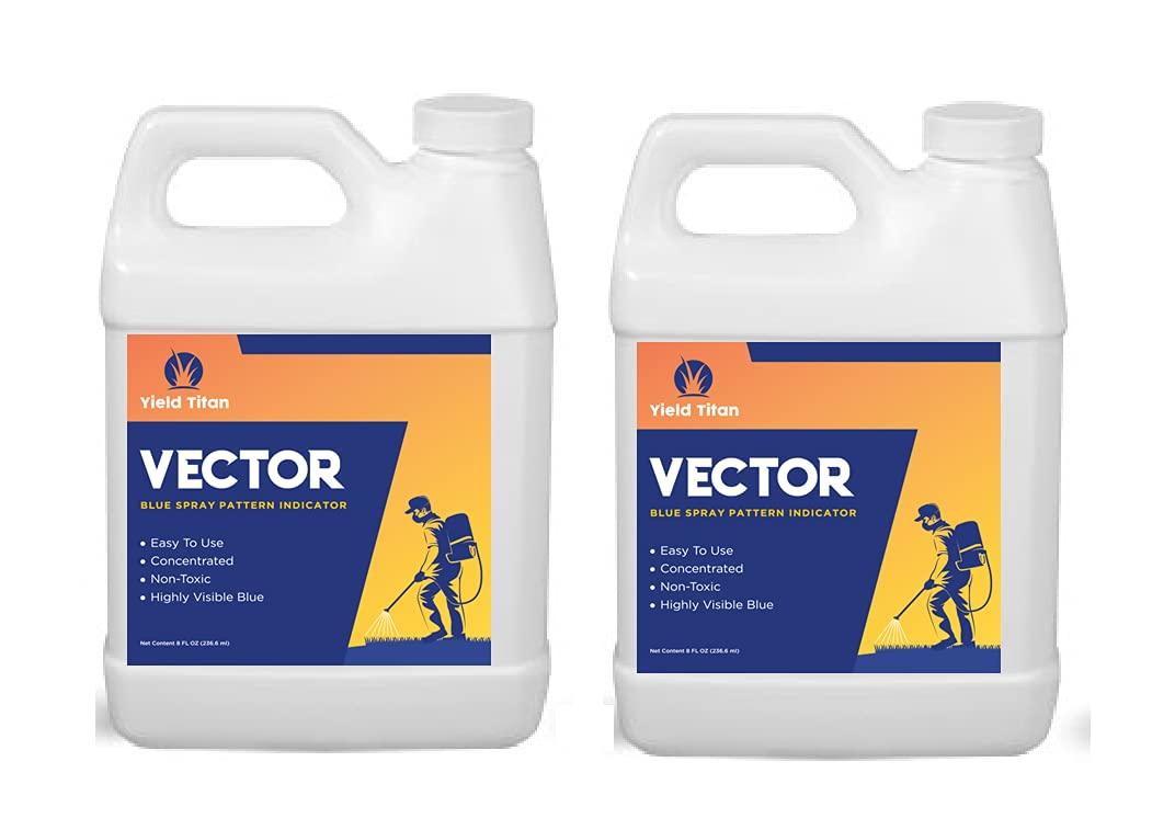 Yield Titan's Vector Blue Concentrated Spray Pattern Indicator 8 Ounces for Herbicide Marking Dye, Fertilizer Marking Dye and Turf Marking Dye (2 Pack)