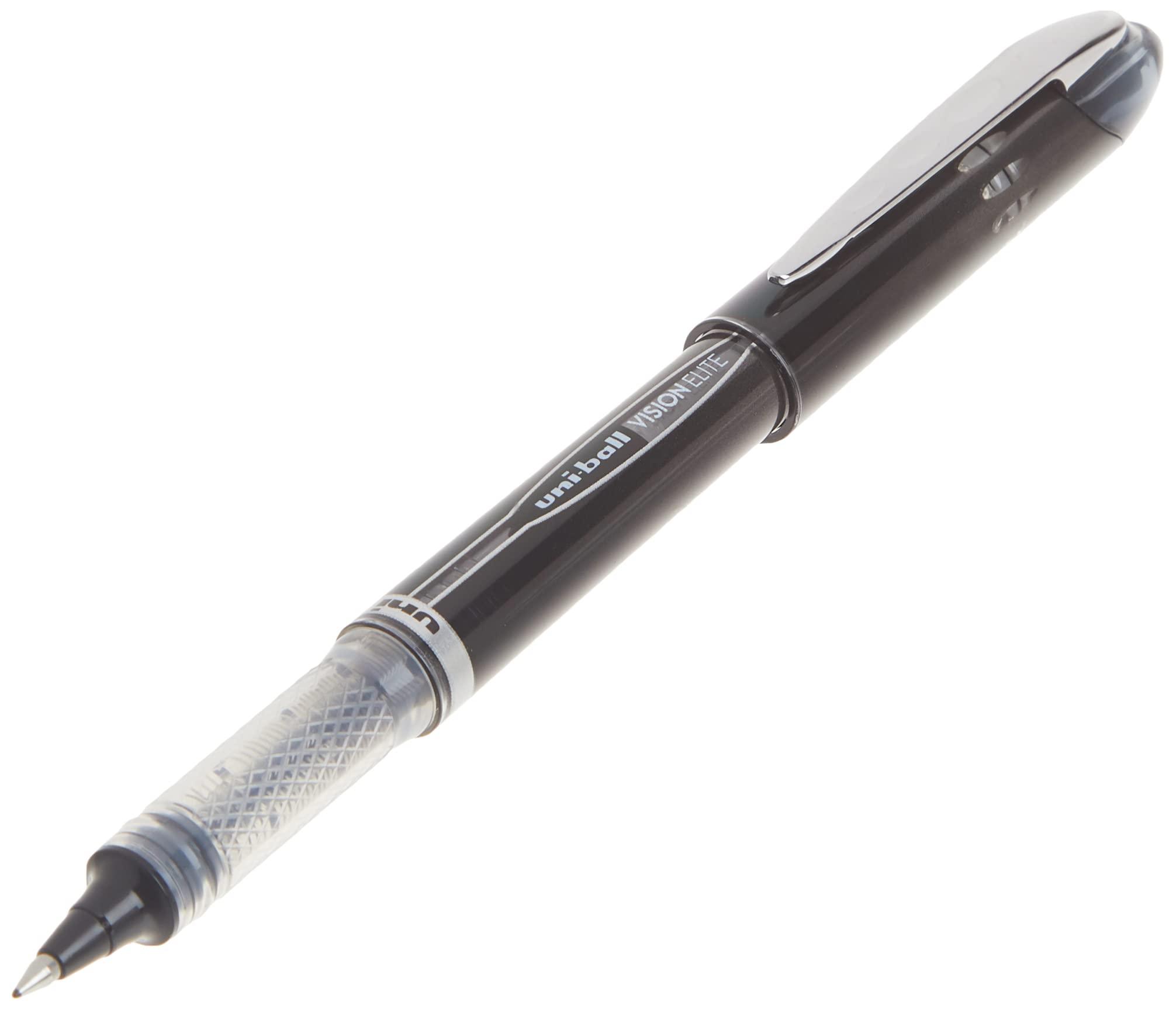 uni-ball Vision Elite Rollerball Pens Fine Point Micro Tip, 0.5mm, Black, 12 Pack - Image 4