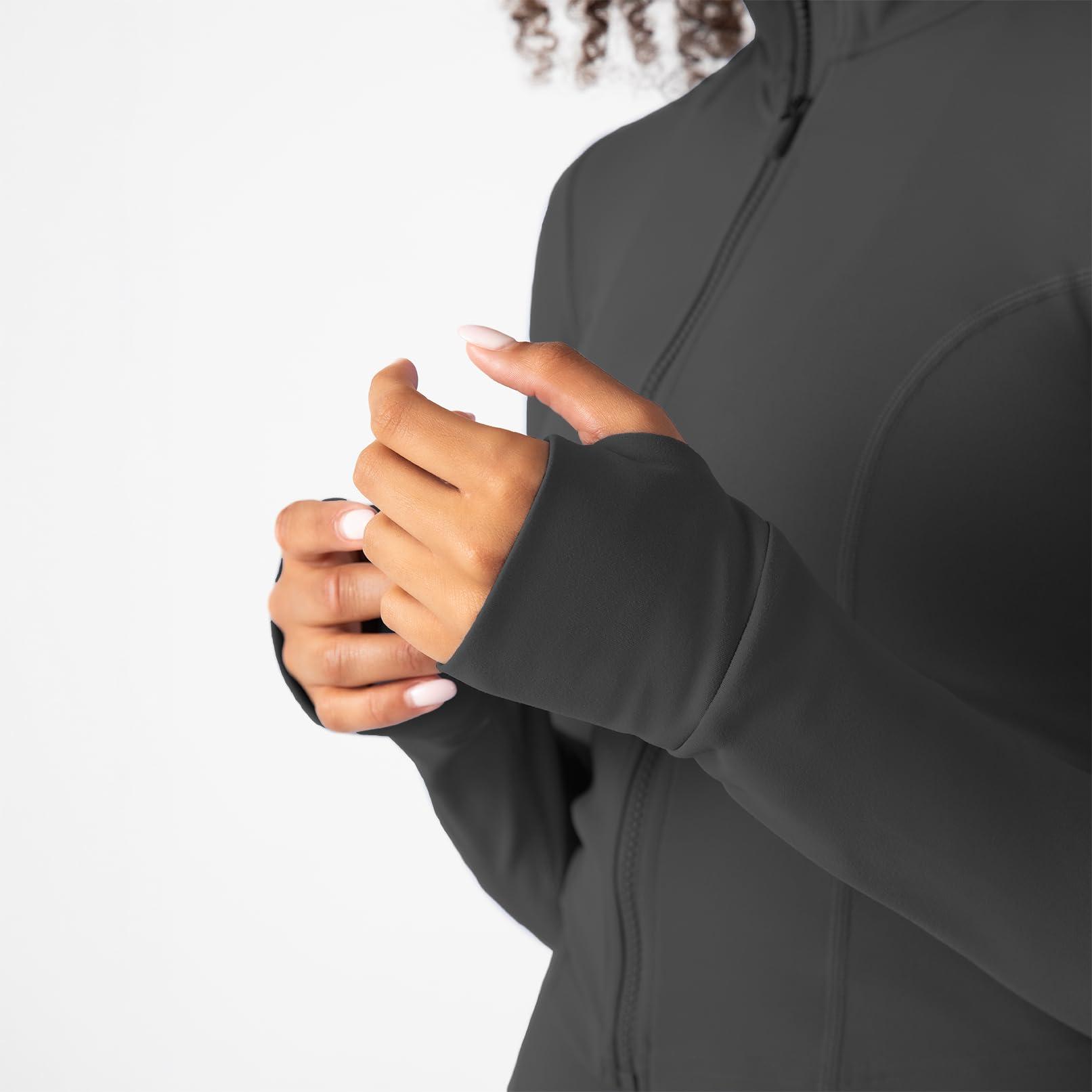 YITTY Active Women's UltraLuxe Cropped Full Zip Jacket, Athleisure, 4-Way-Stretch, Thumbholes - Image 4