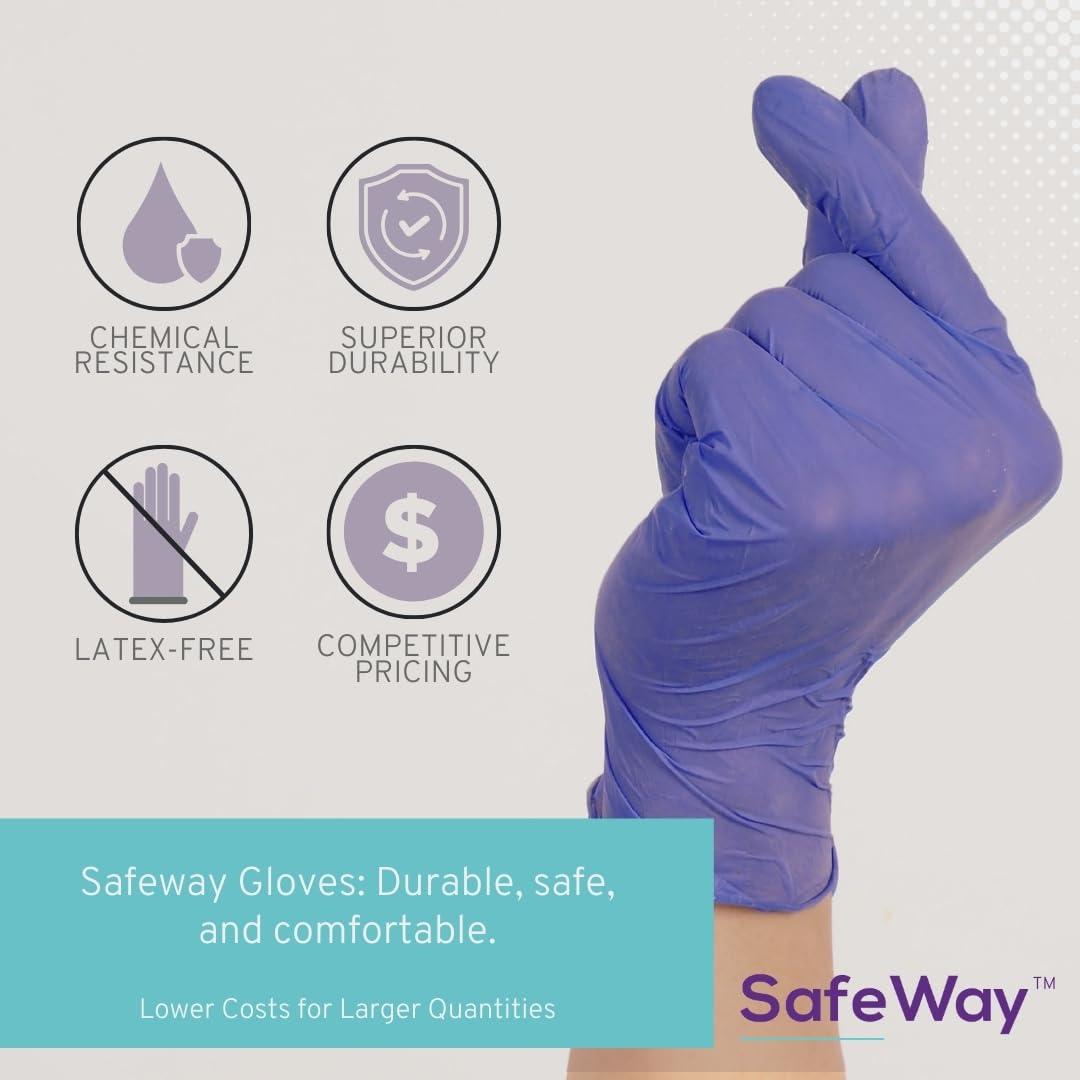 SAFEWAY Nitrile Gloves, 2000 Ct, Large, Powder-Free, Latex-Free, All-Purpose, Professional Disposable Gloves with Textured Fingertips for Medical Use, Food Prep, Cleaning, Tattoo & More - Image 4